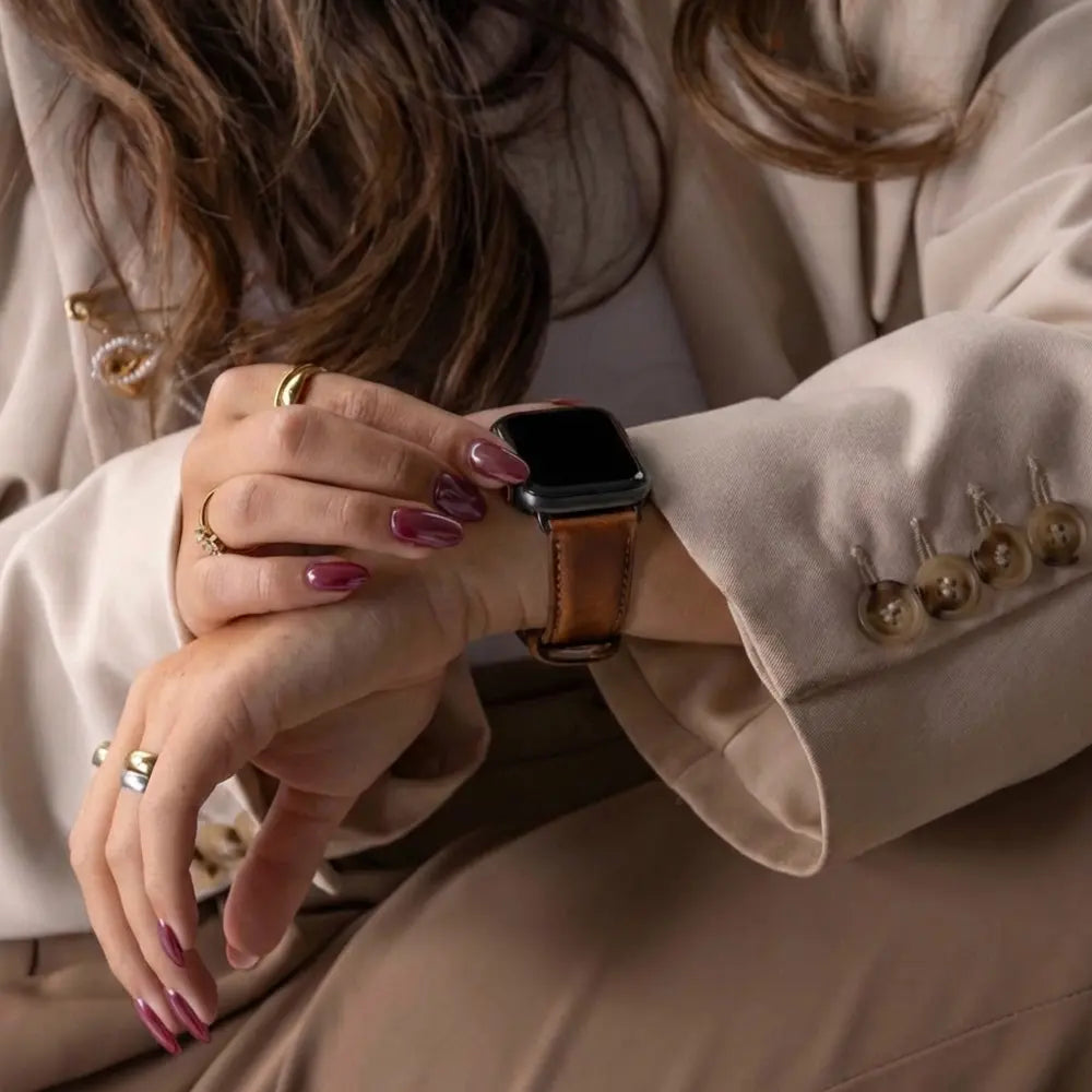 Apple Watch Ultra leren bandje (bruin)