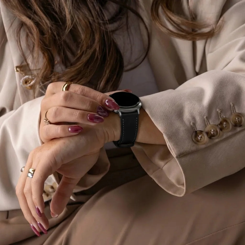 Correa cuero granulado Samsung Galaxy Watch 8 - 44mm (negro)