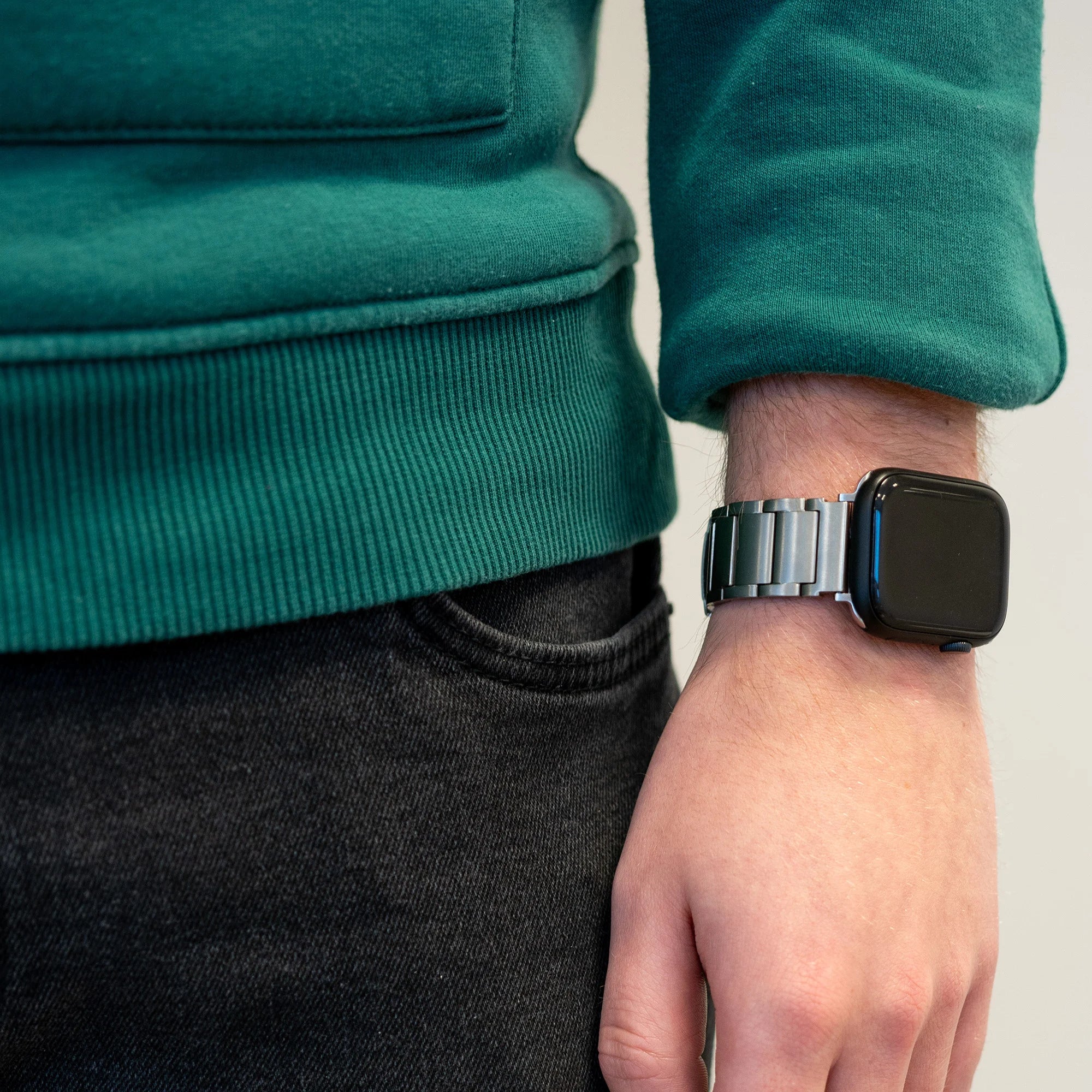 Bandz Apple Watch Ultra titanium band 'Classic' (zilver)