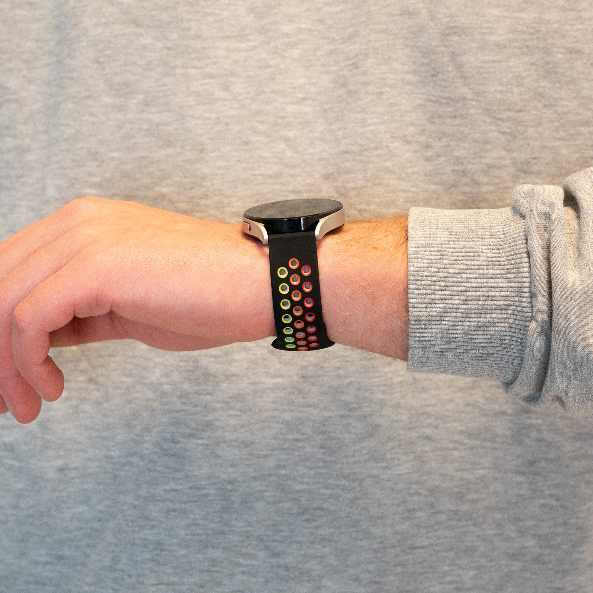 Bandz Amazfit Active 3 Premium Sport Strap 'Deluxe' (Black/Colourful)