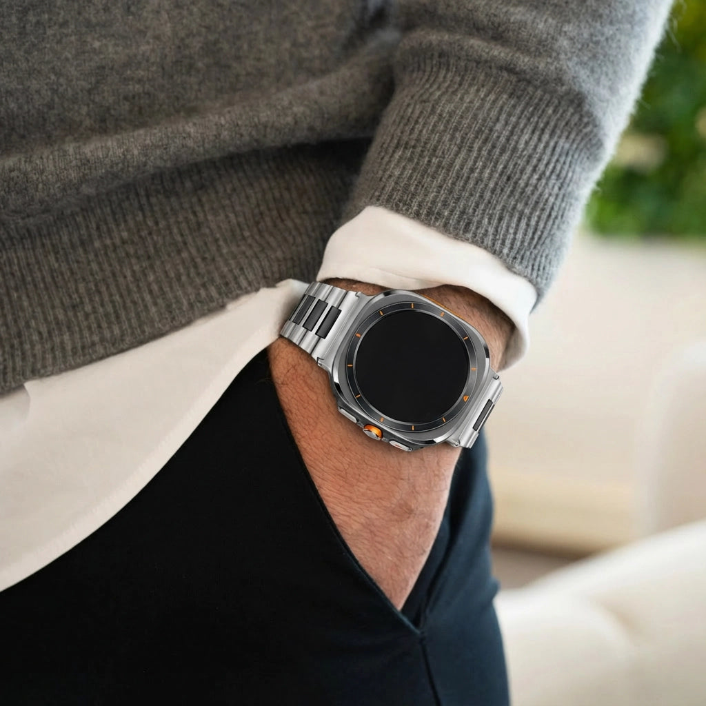 Bandz Correa de eslabones acero 'Deluxe' Samsung Galaxy Watch Ultra (plata/negro)
