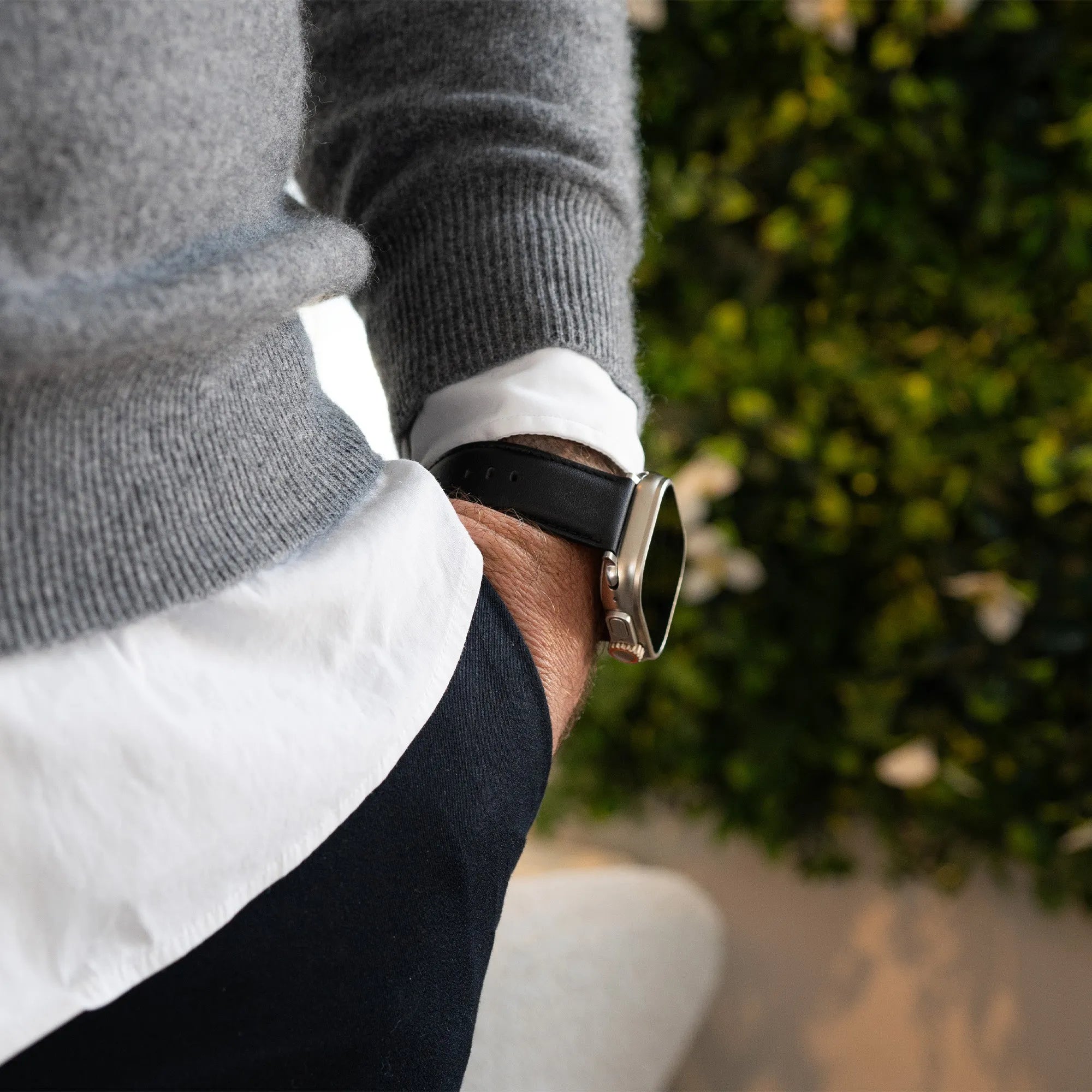 Bandz Apple Watch Leather Strap 'Classic' (Black)