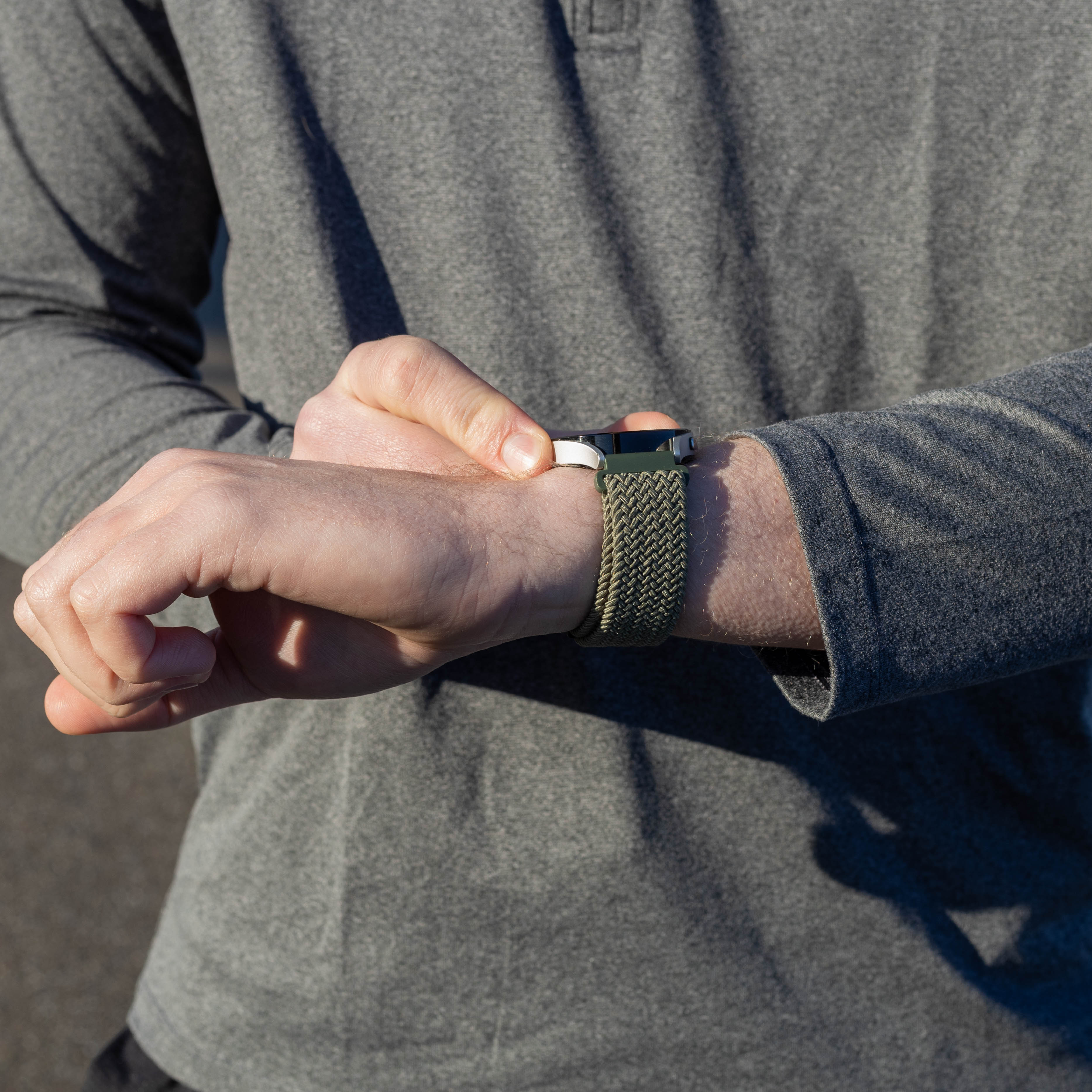Garmin Venu 2 Geflochtenes Armband mit P-Schließe (Grün)