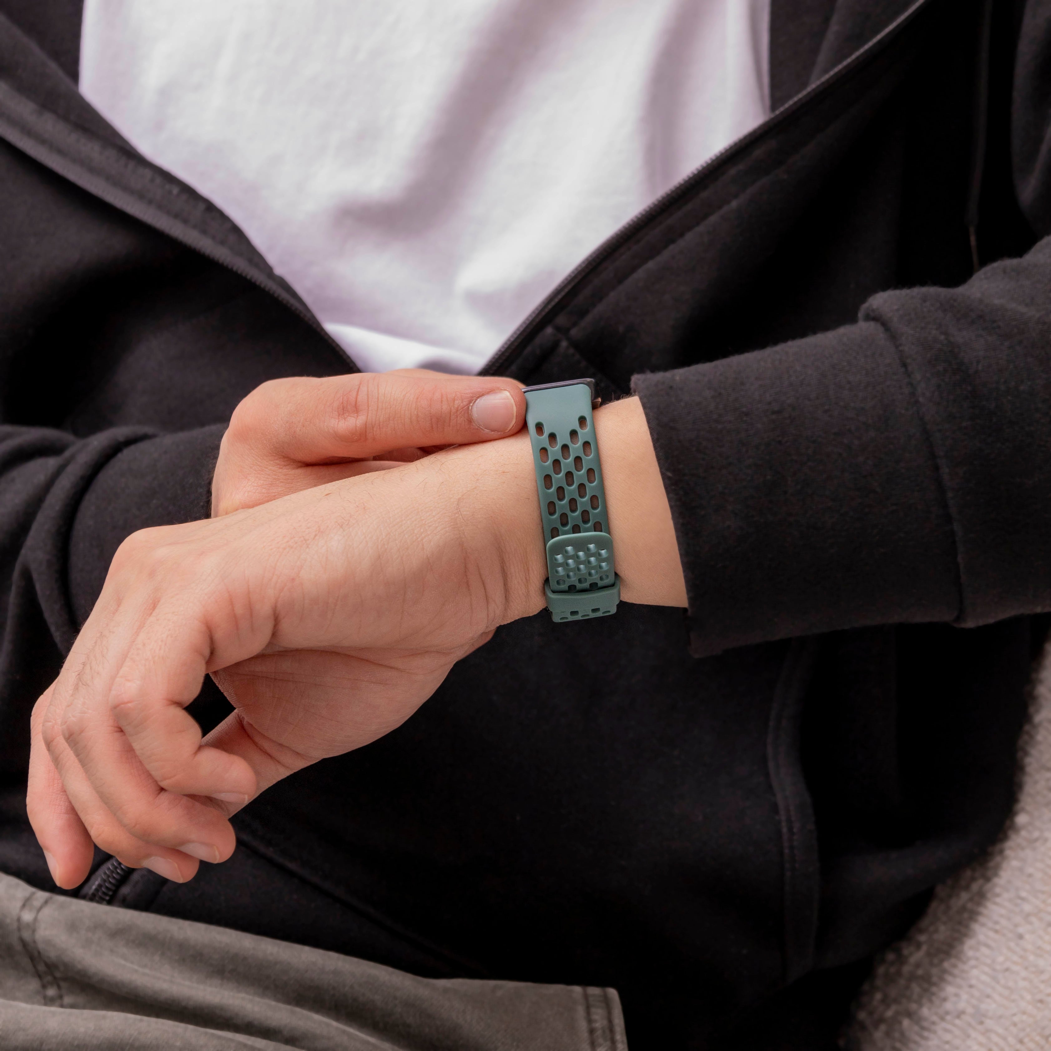 Breathable Silicone Strap, viridian, lifestyle photo