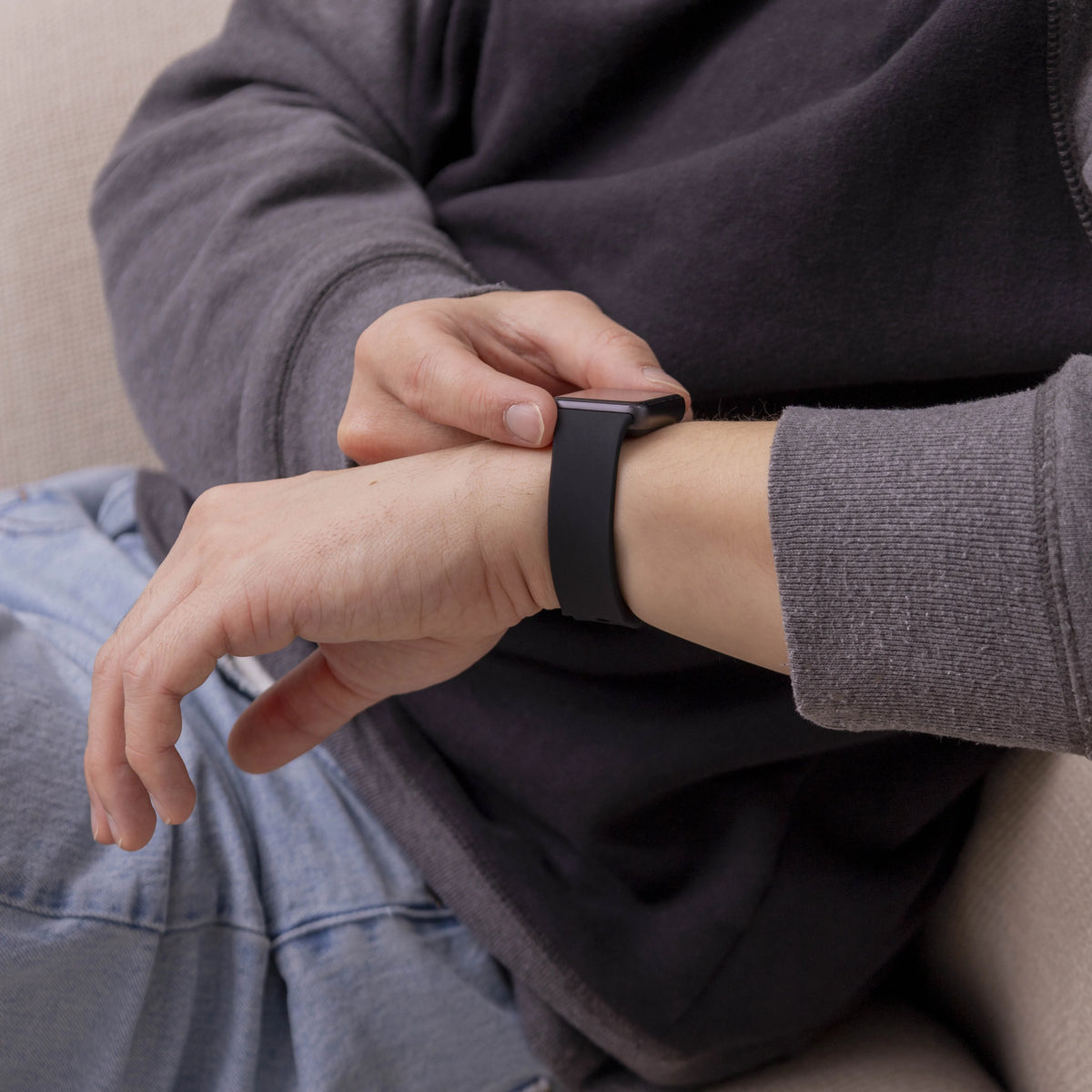 Silicone Strap, black, lifestyle photo