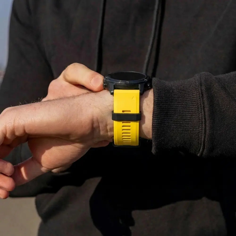 Bracelet silicone Garmin Fenix 5 / 6 (jaune)