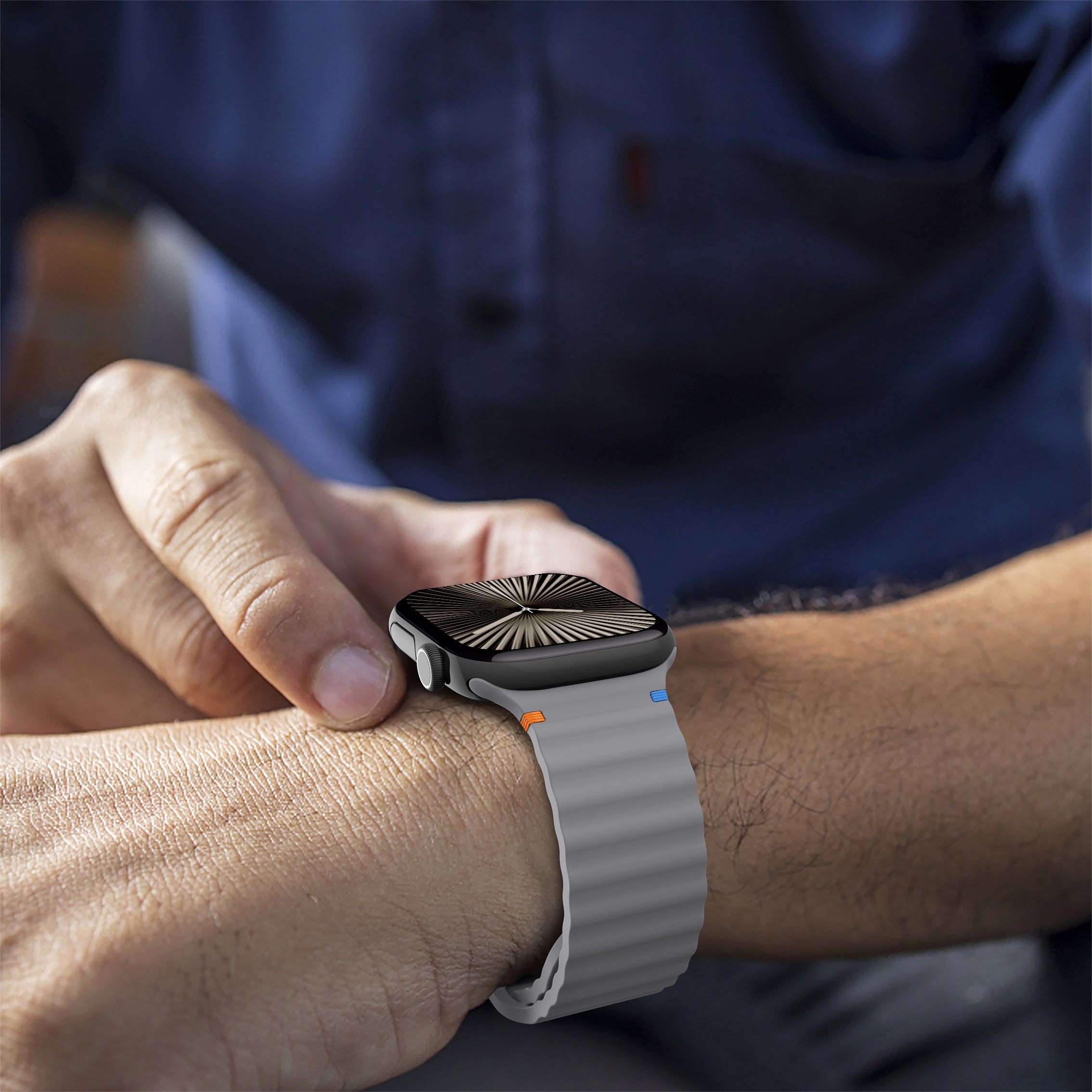 Bracelet silicone ondulé Apple Watch Ultra (gris foncé)