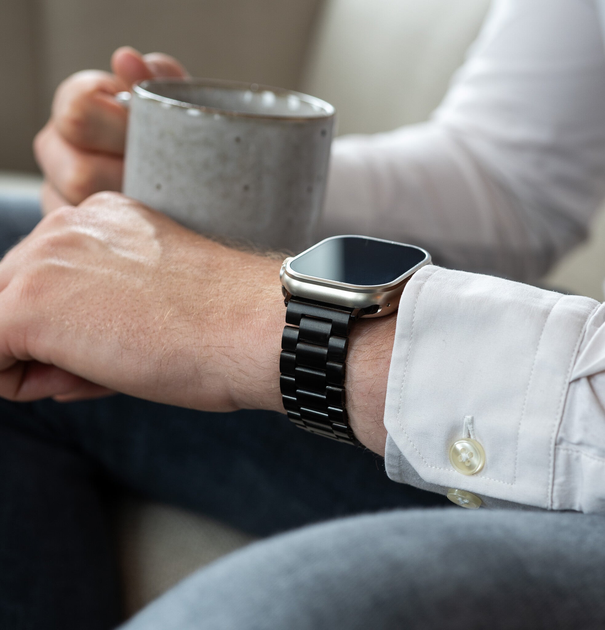 Apple Watch Ultra stalen band (donkergrijs)