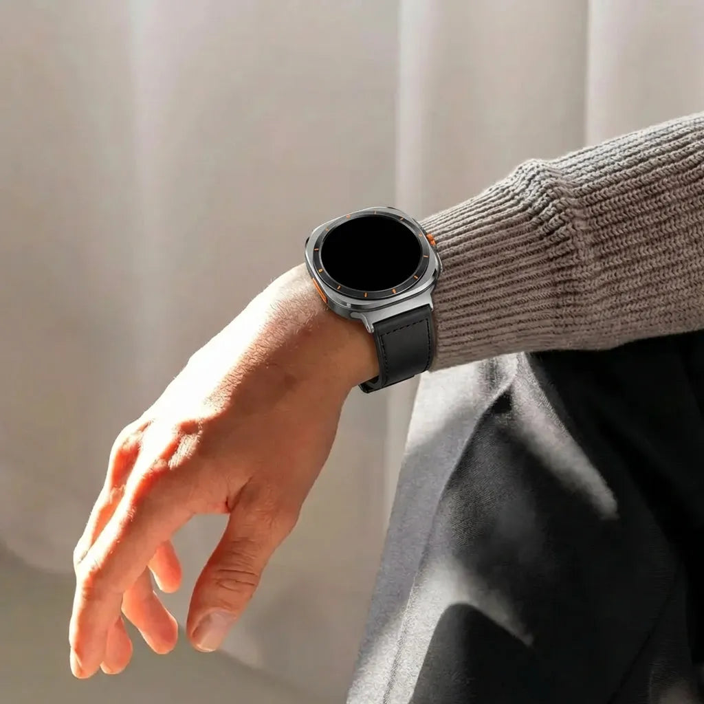 Leather Hybrid Strap with Buckle, black, lifestyle photo