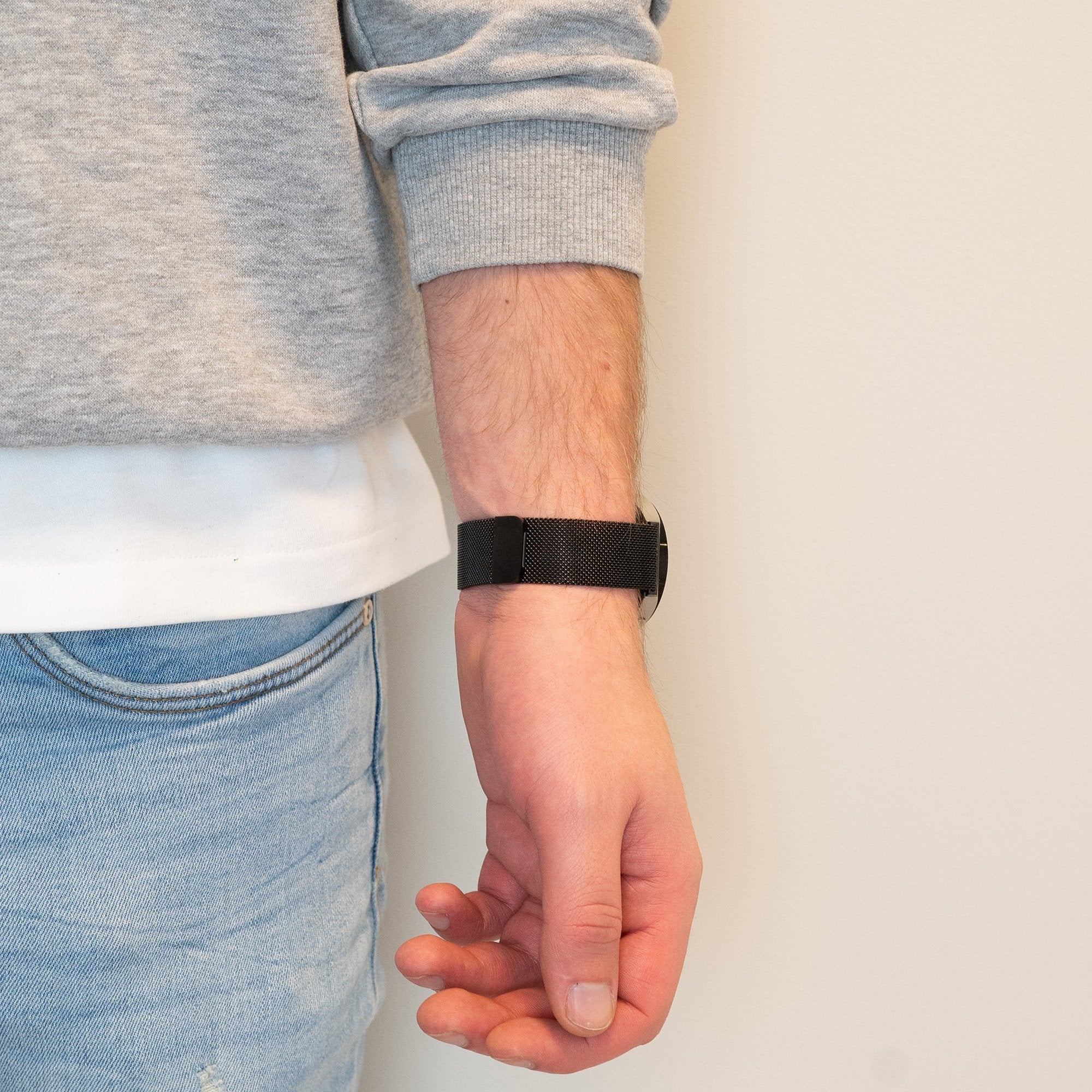 Bandz Samsung Galaxy Watch 4 Classic 46mm Milanese Loop Armband (Schwarz)
