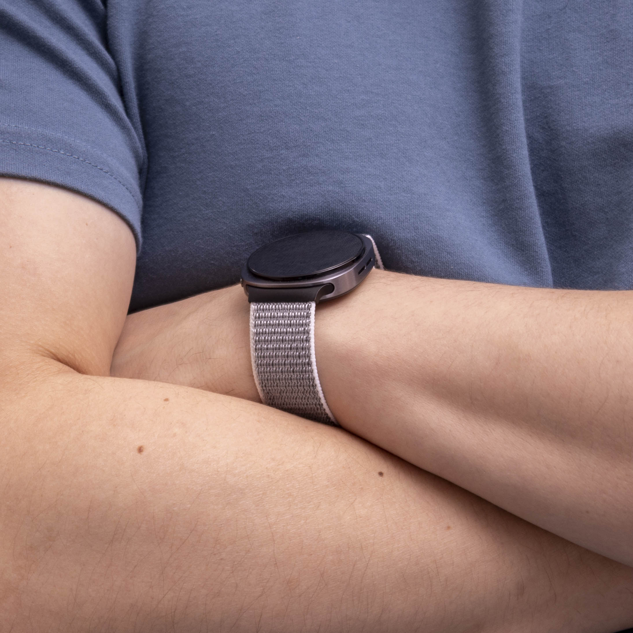 Samsung Galaxy Watch 8 Classic Nylonarmband (Muschelweiß)