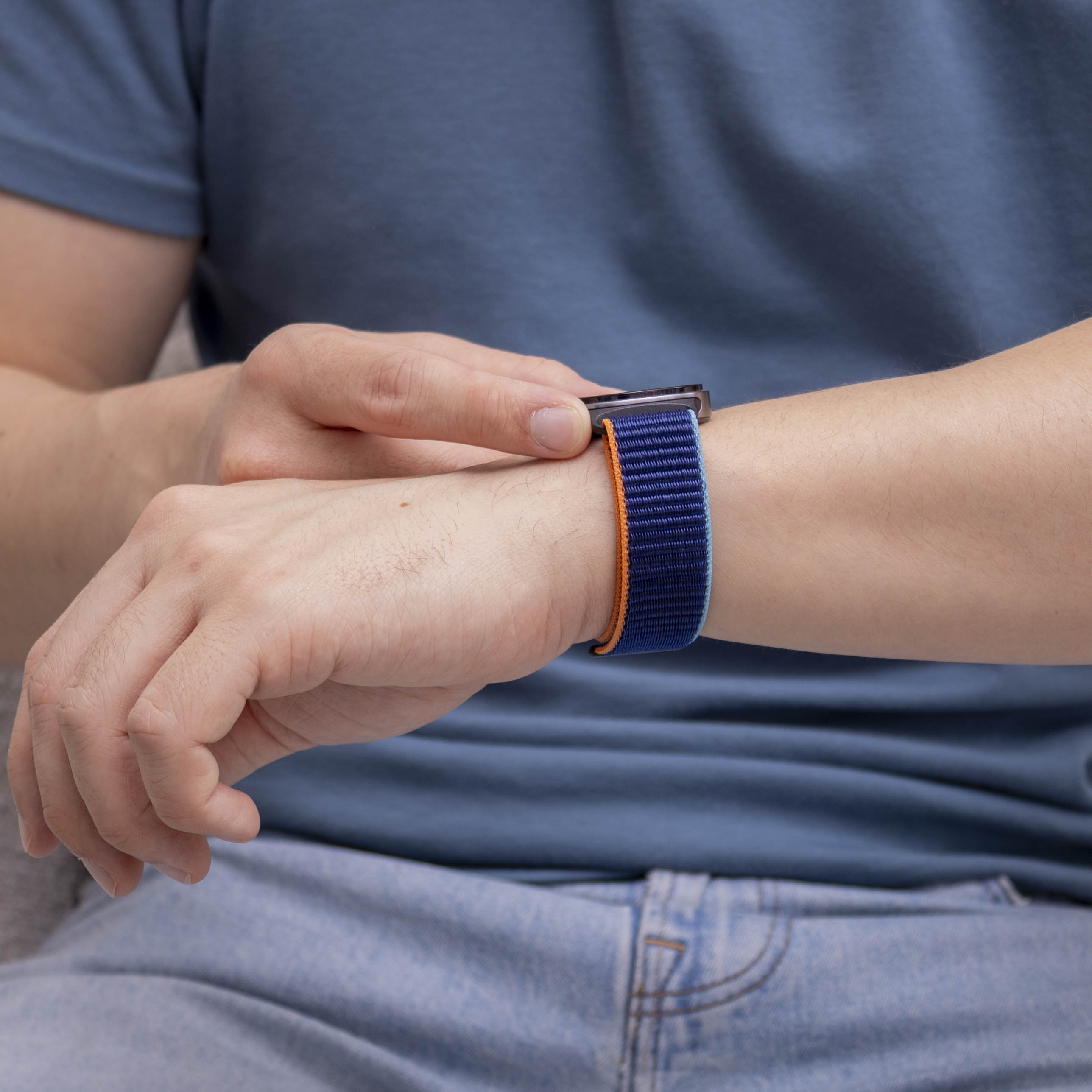 Bracelet nylon Samsung Galaxy Watch 8 - 40mm (bleu foncé mix)