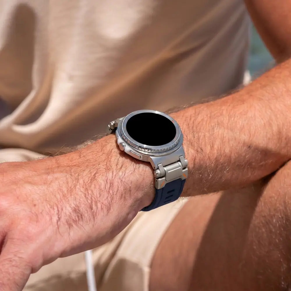 Correa silicona 'Explorer' Samsung Galaxy Watch 8 44mm (azul con titanio)