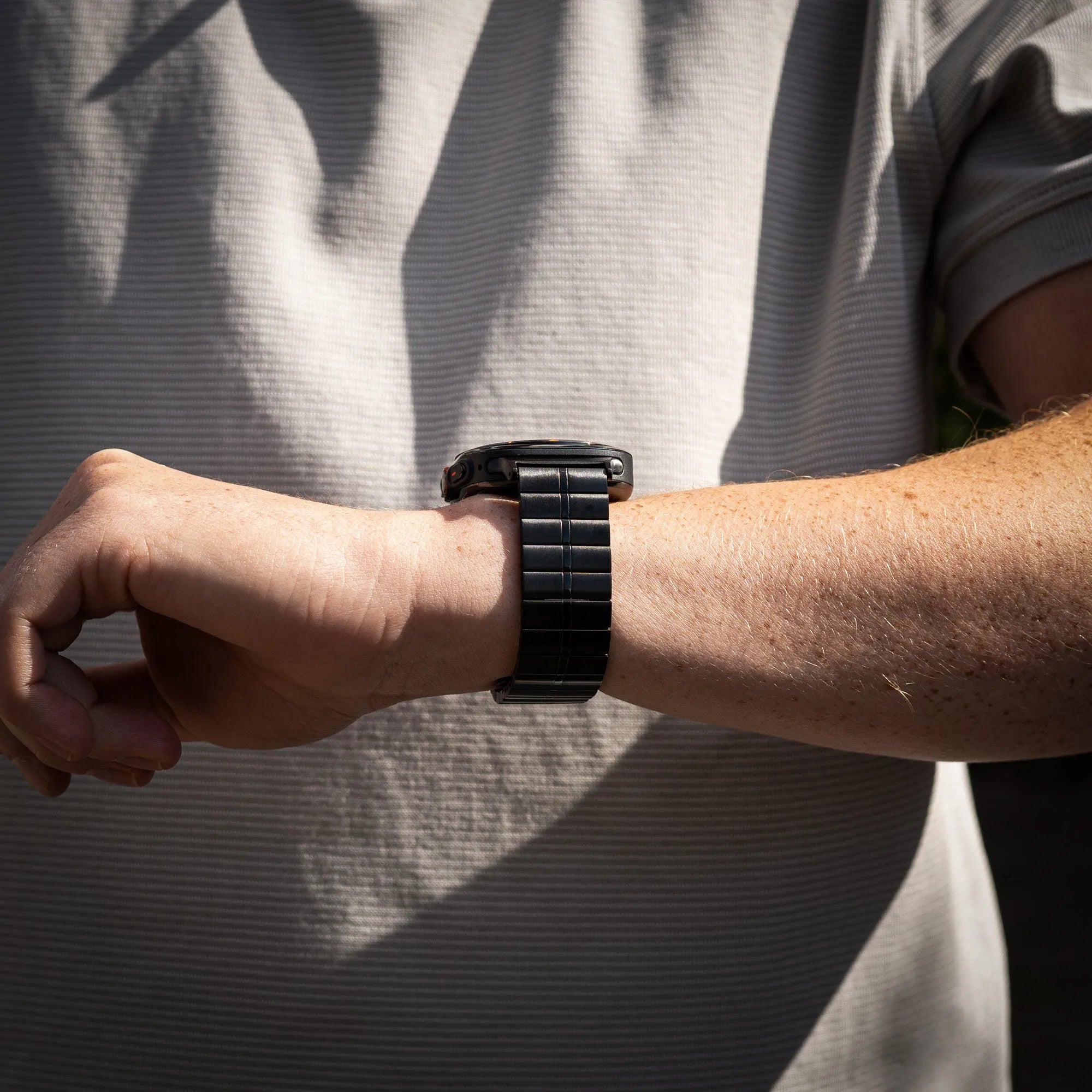Premium Metal Strap, black, lifestyle photo