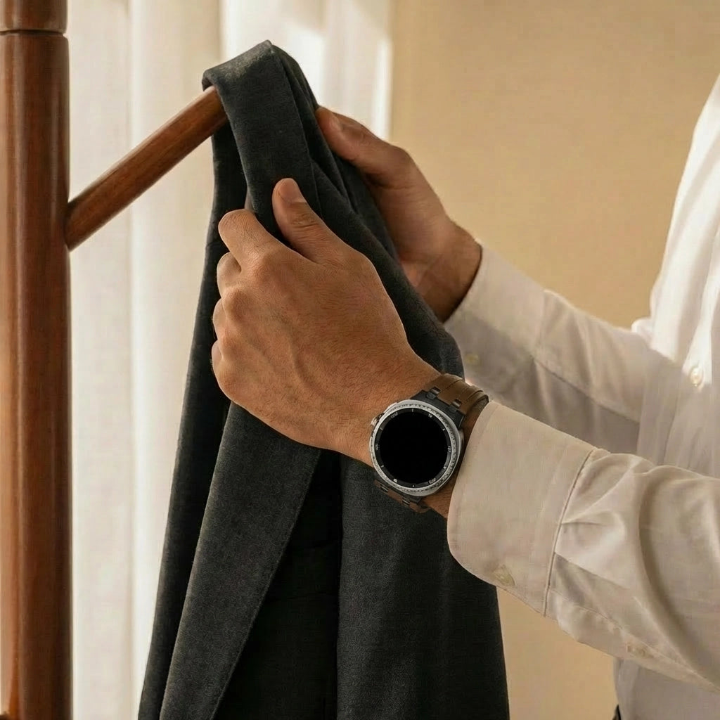 Samsung Galaxy Watch Ultra 2 Solid Leather Strap (Dark Brown)