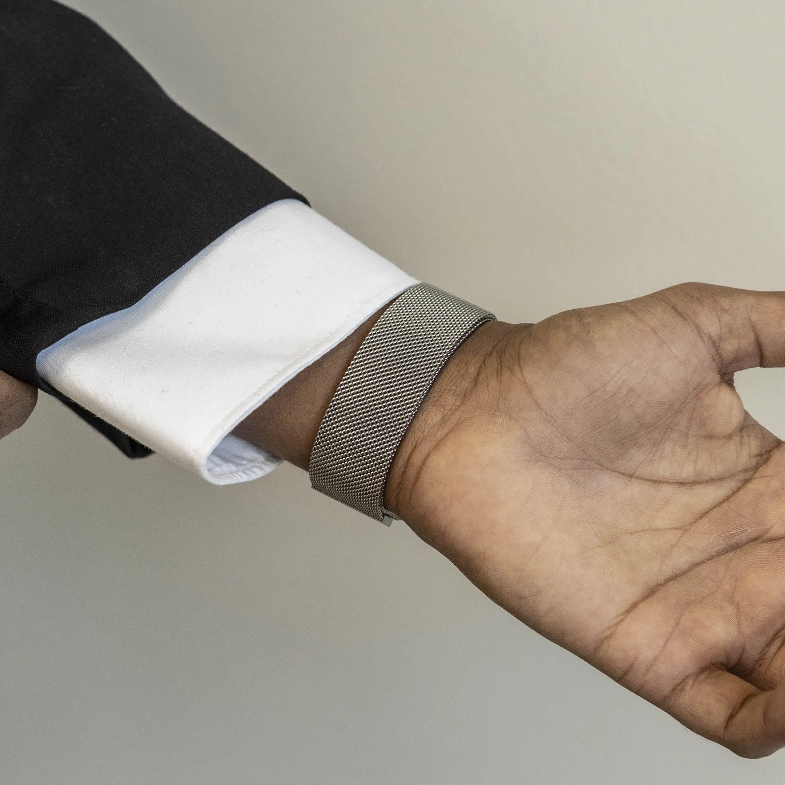 Milanese Strap, titanium, lifestyle photo