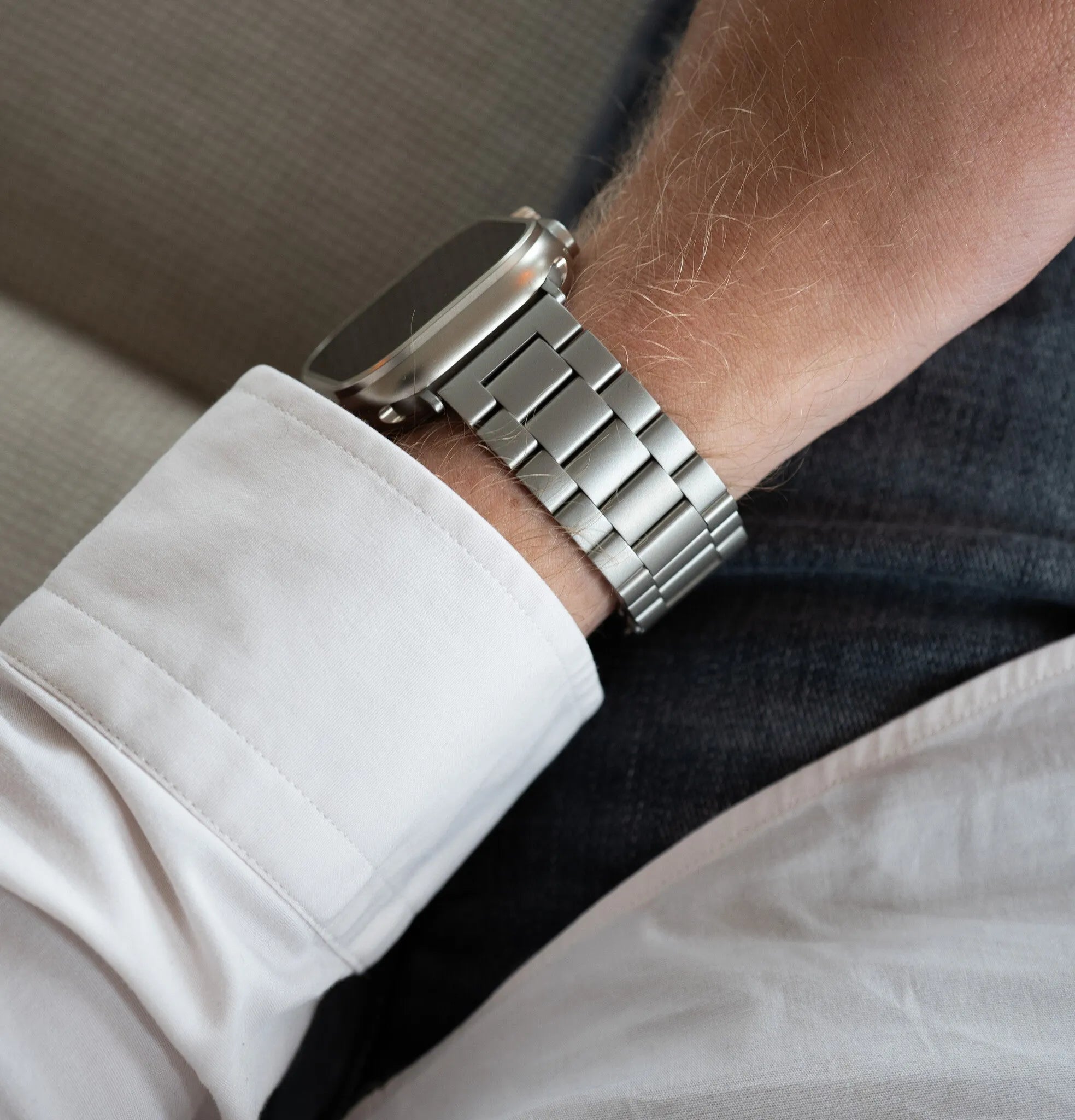 Bracelet acier Apple Watch (titane)