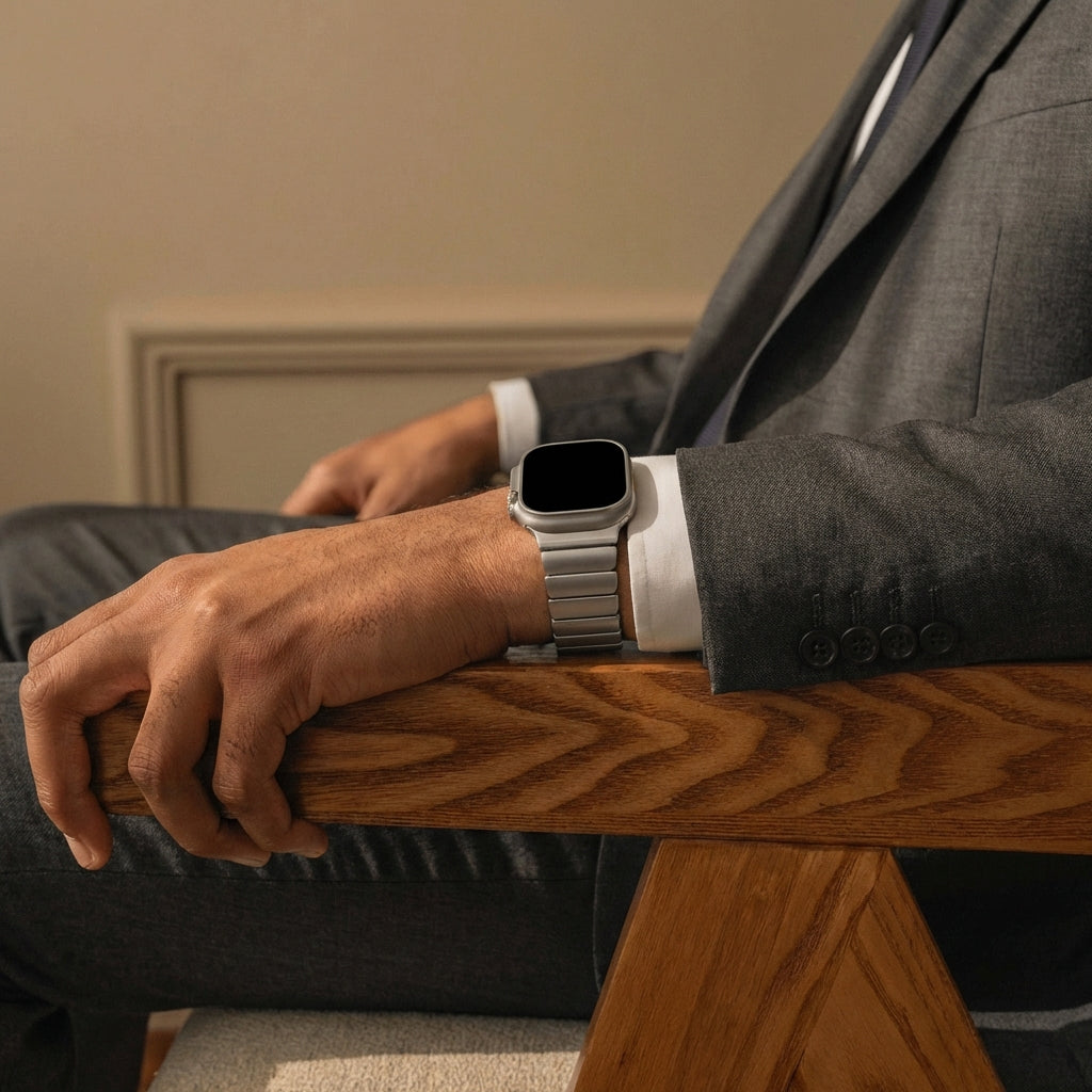Bandz Bracelet titane 'Hybrid' Apple Watch Ultra (argent)