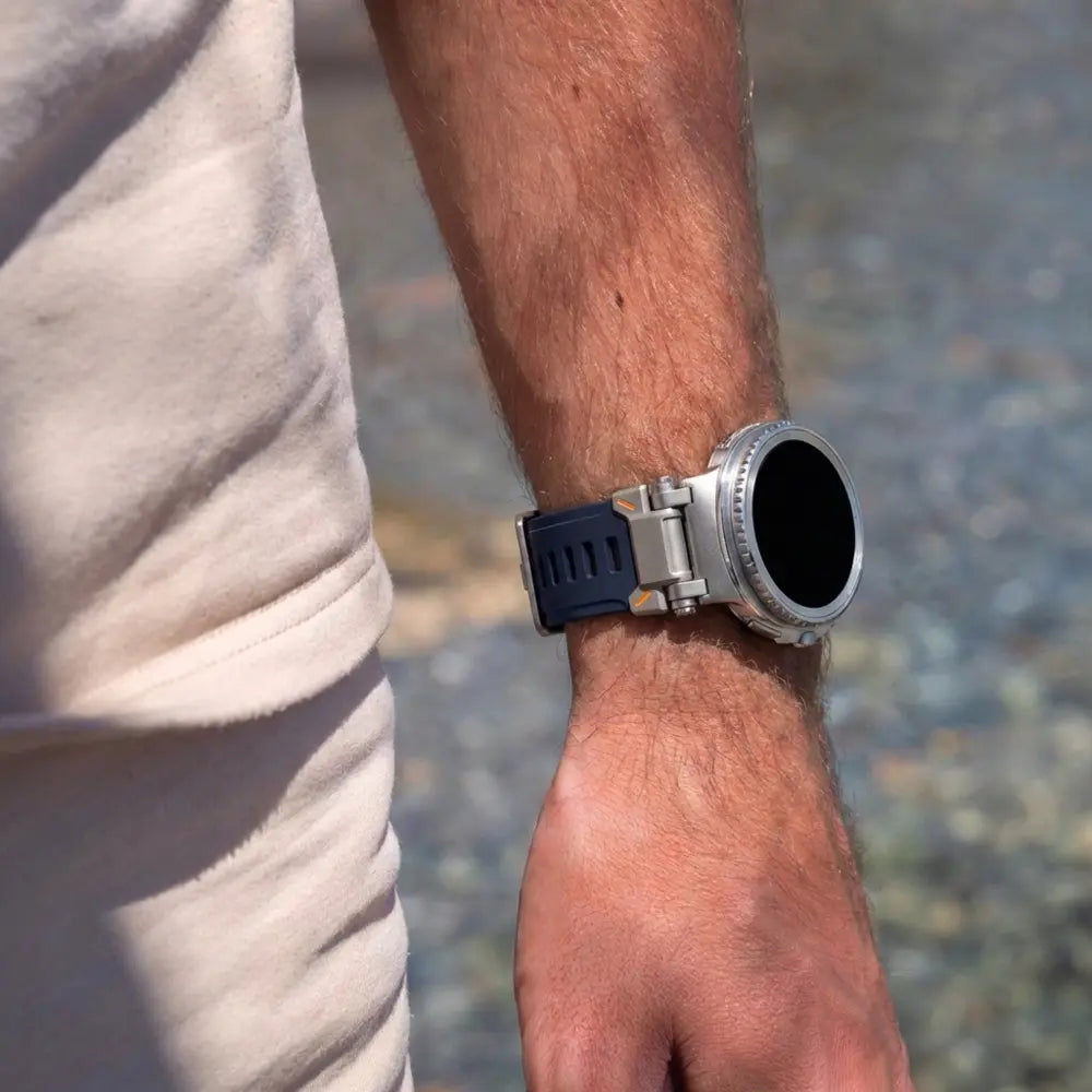 Correa silicona 'Explorer' Samsung Galaxy Watch 8 44mm (azul con titanio)