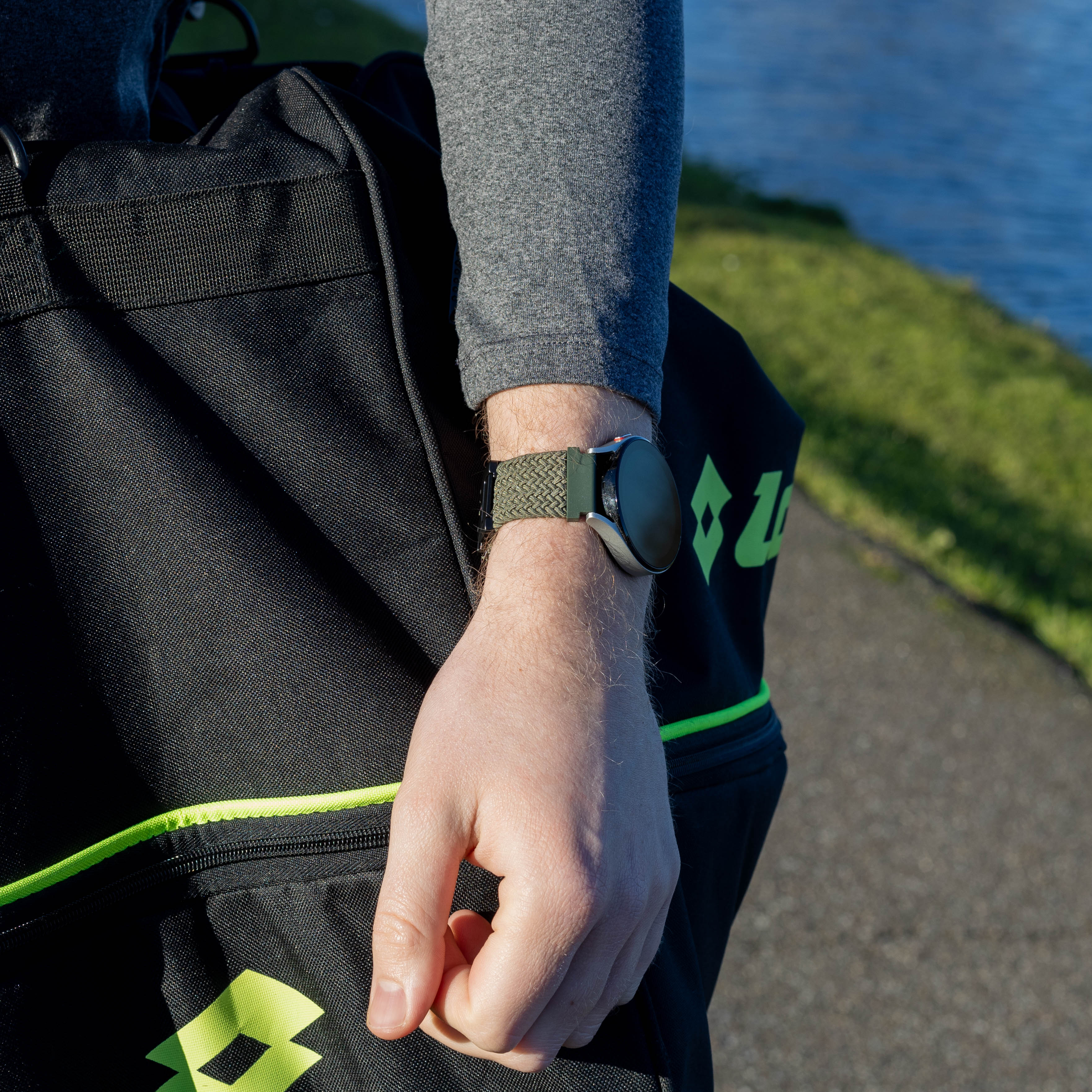 Garmin Venu Geflochtenes Armband mit P-Schnalle (Grün)