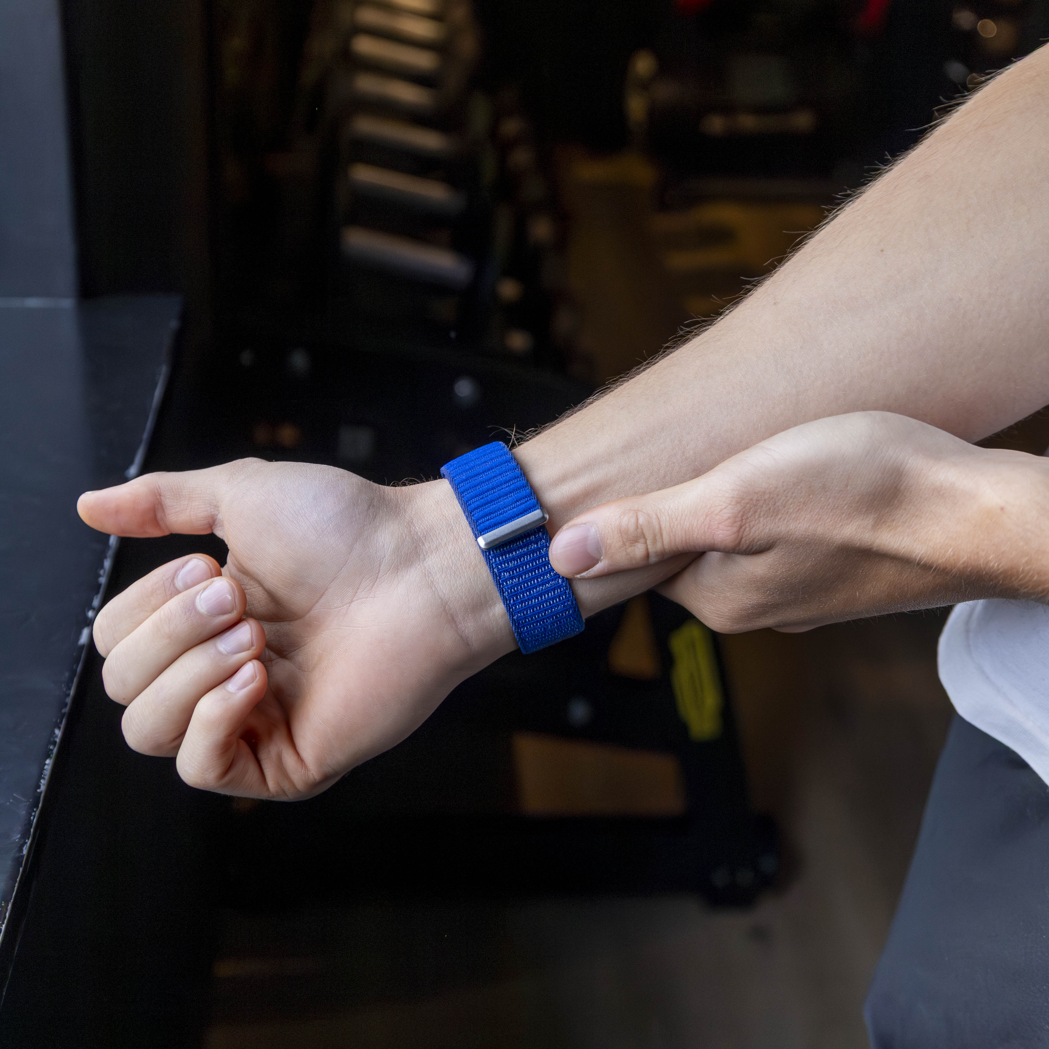 Bracelet nylon ondulé Apple Watch Ultra (bleu royal)