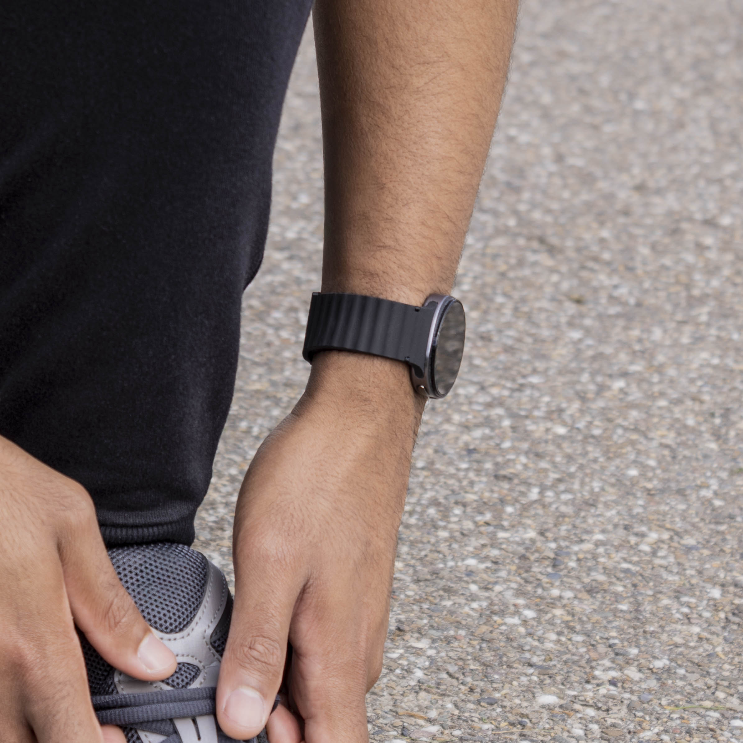 Samsung Galaxy Watch 8 Classic Wave Silikonarmband (Schwarz)