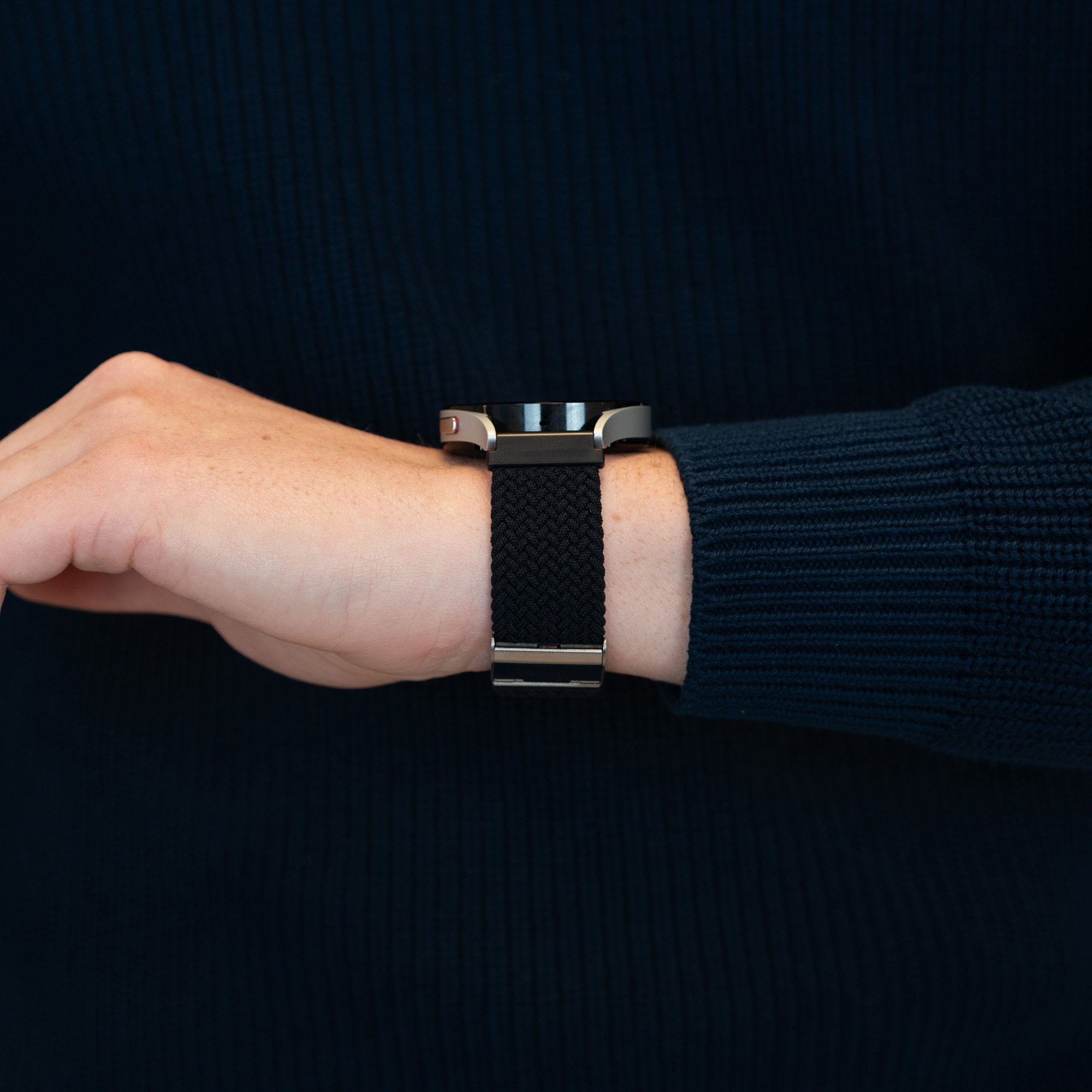 Bandz Garmin Venu SQ 2 Gewebtes Nylonarmband (Schwarz)