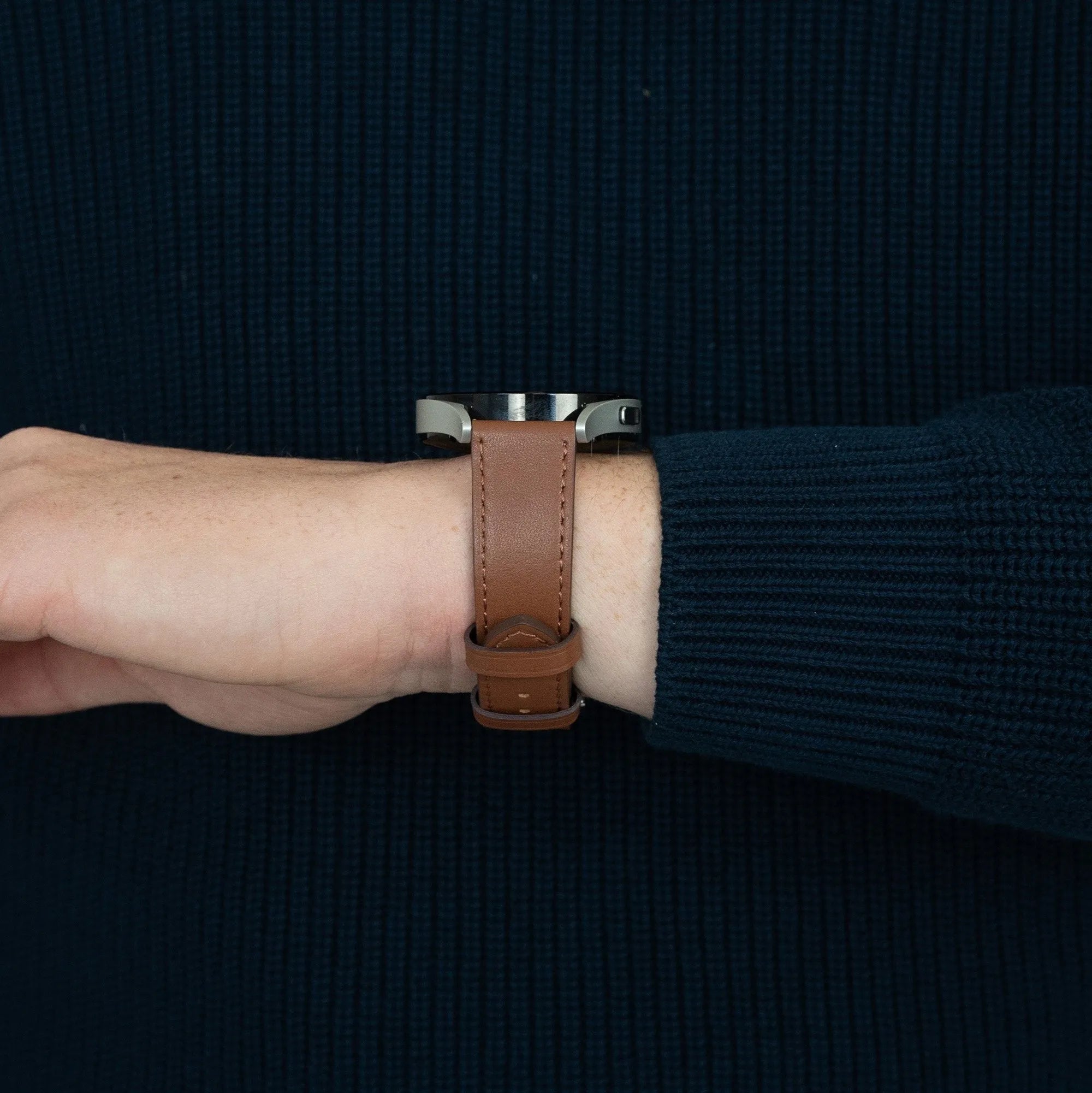 Bandz Oppo Watch X2 Leather Strap 'Deluxe' (Brown)
