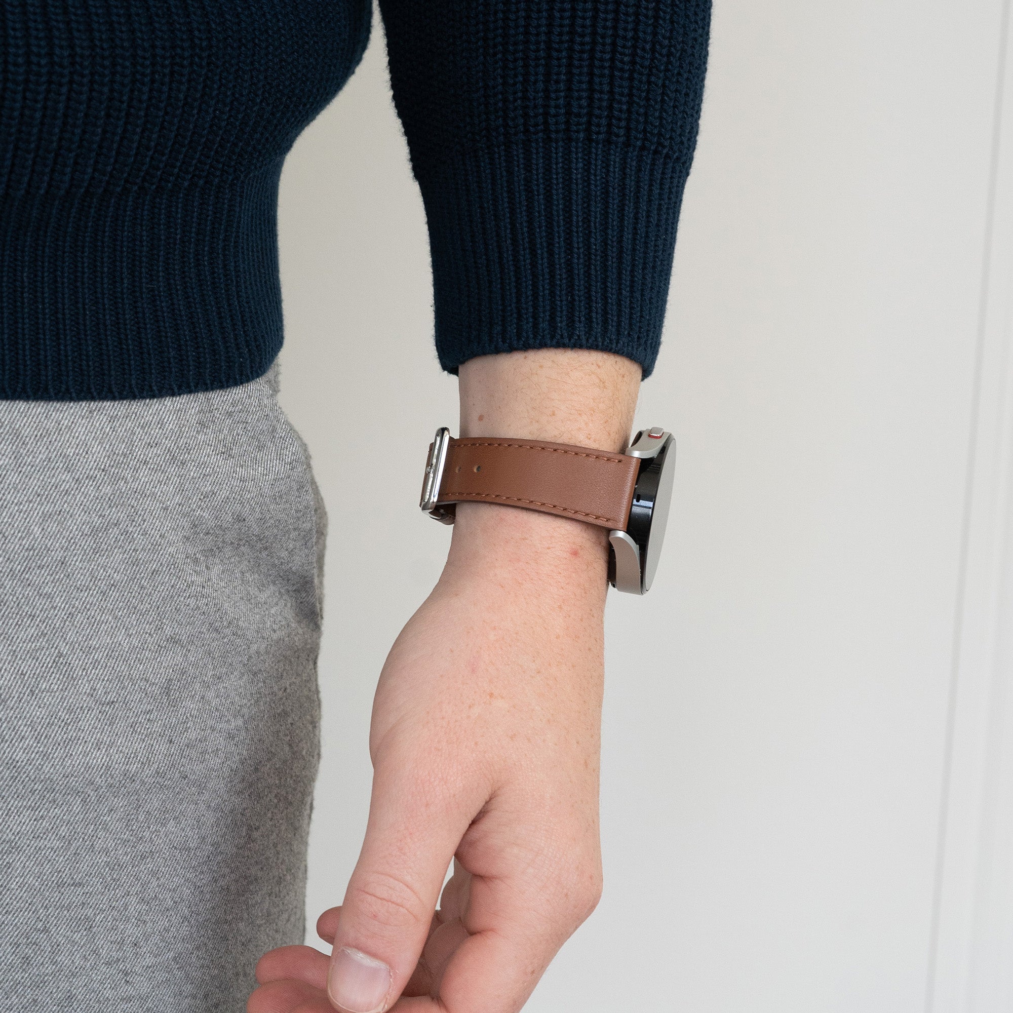 Bandz Xiaomi Amazfit Bip Lederarmband 'Deluxe' (Braun)