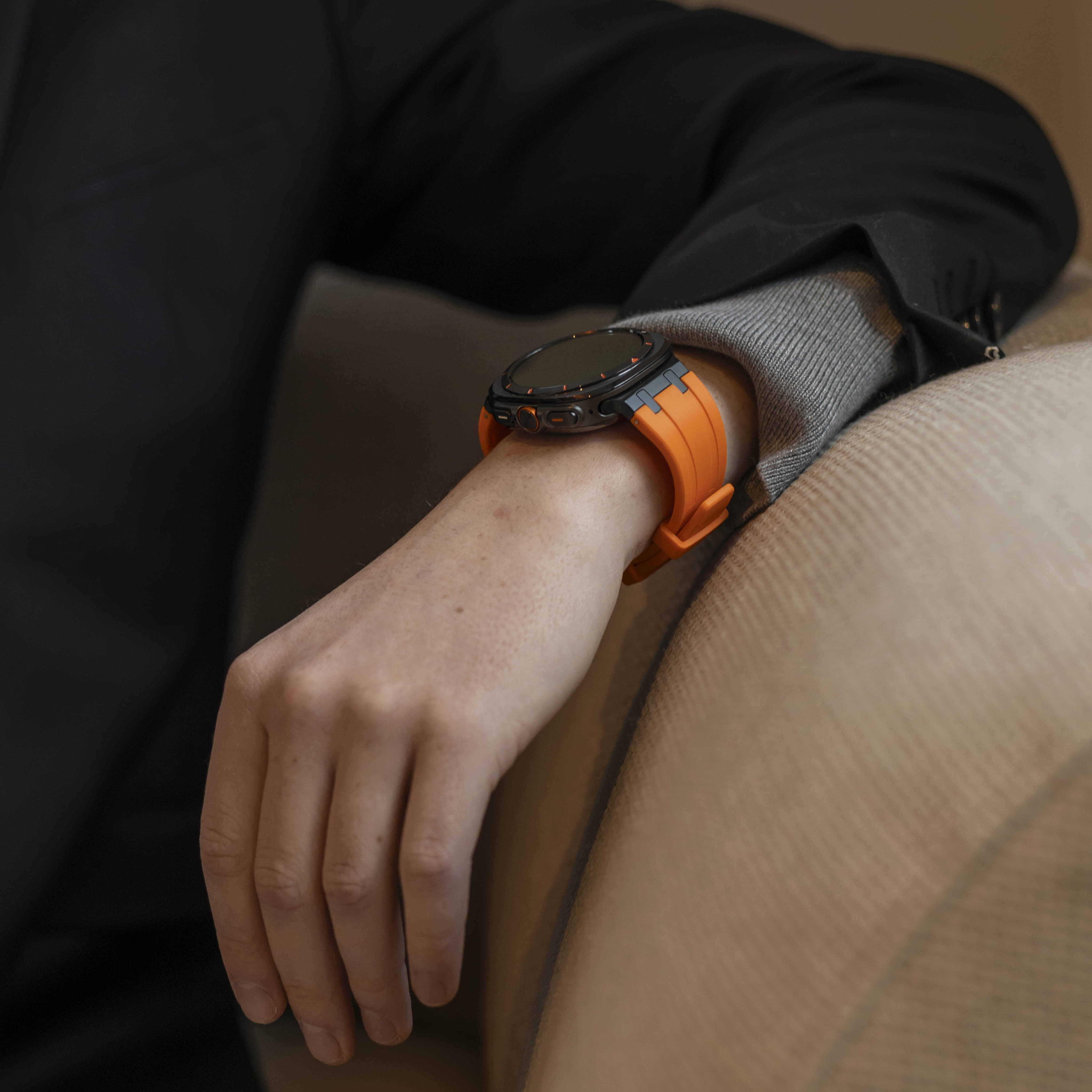 Bandz Samsung Galaxy Watch Ultra 2 Silicone Strap 'Luxe Liquid' (Black with Black)