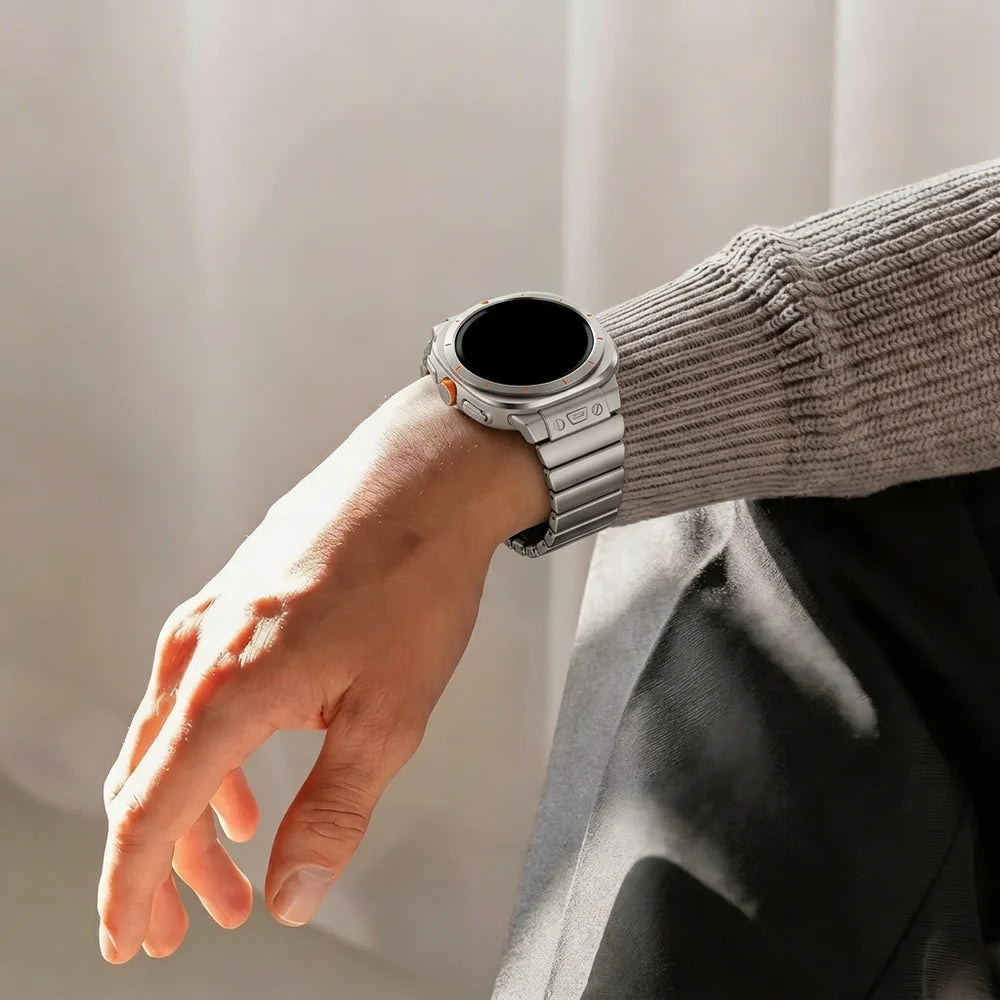 Bandz Correa titanio 'Hybrid' Samsung Galaxy Watch Ultra (titanio/naranja)