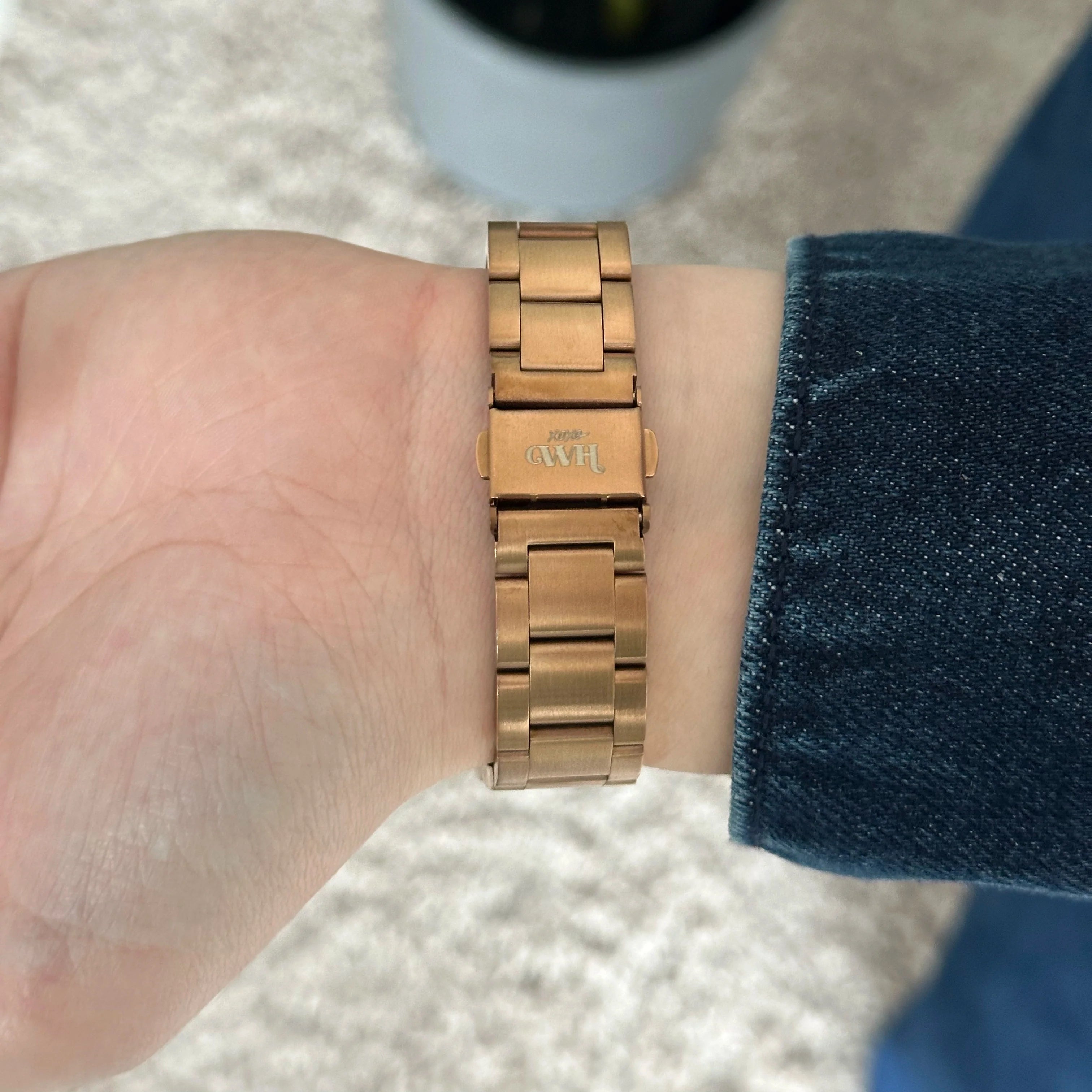 xoxo Wildhearts Correa acero fina Apple Watch (oro rosado)