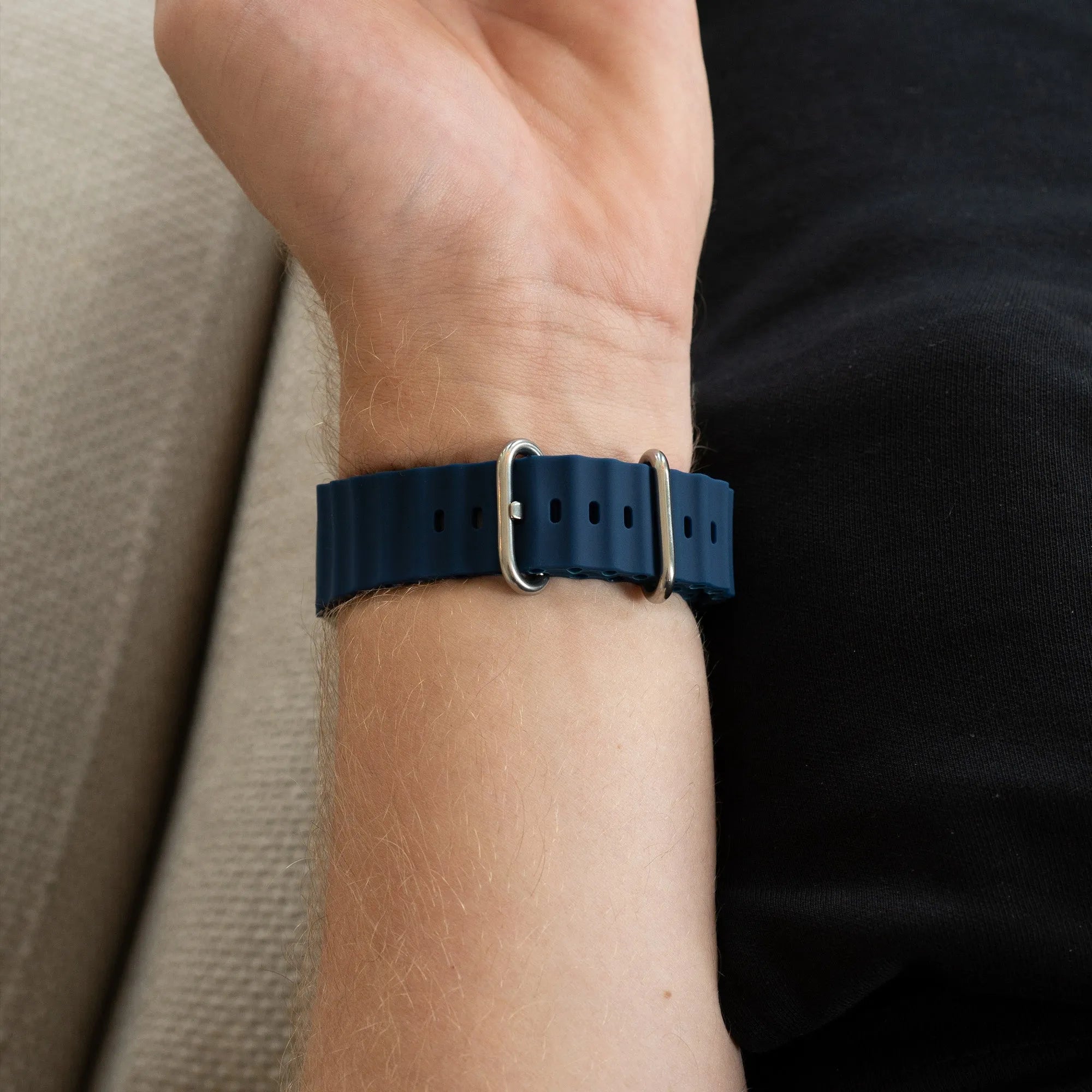 Silicone Ocean Strap, dark blue, lifestyle photo