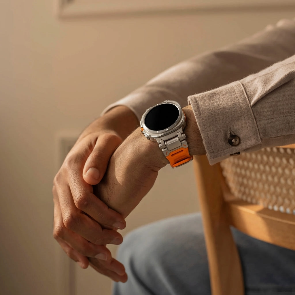 Correa de TPU 'Explorer' Samsung Galaxy Watch Ultra (naranja con titanio)