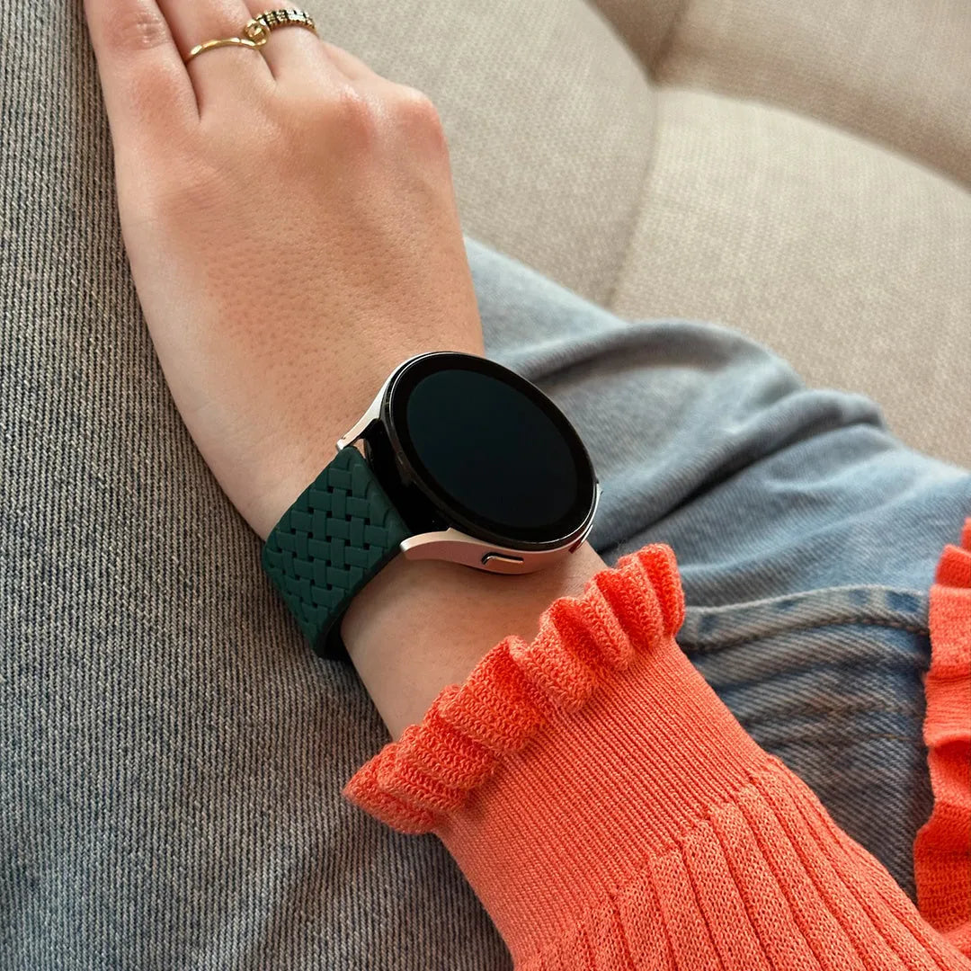 Amazfit GTS 4 Braided Silicone Strap (Dark Green)