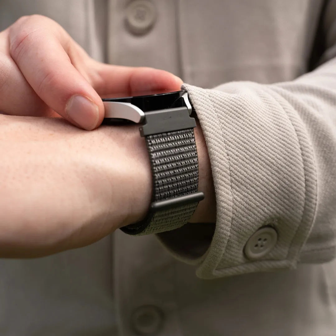 Coros Pace 2 Nylon Strap (Green/Grey)