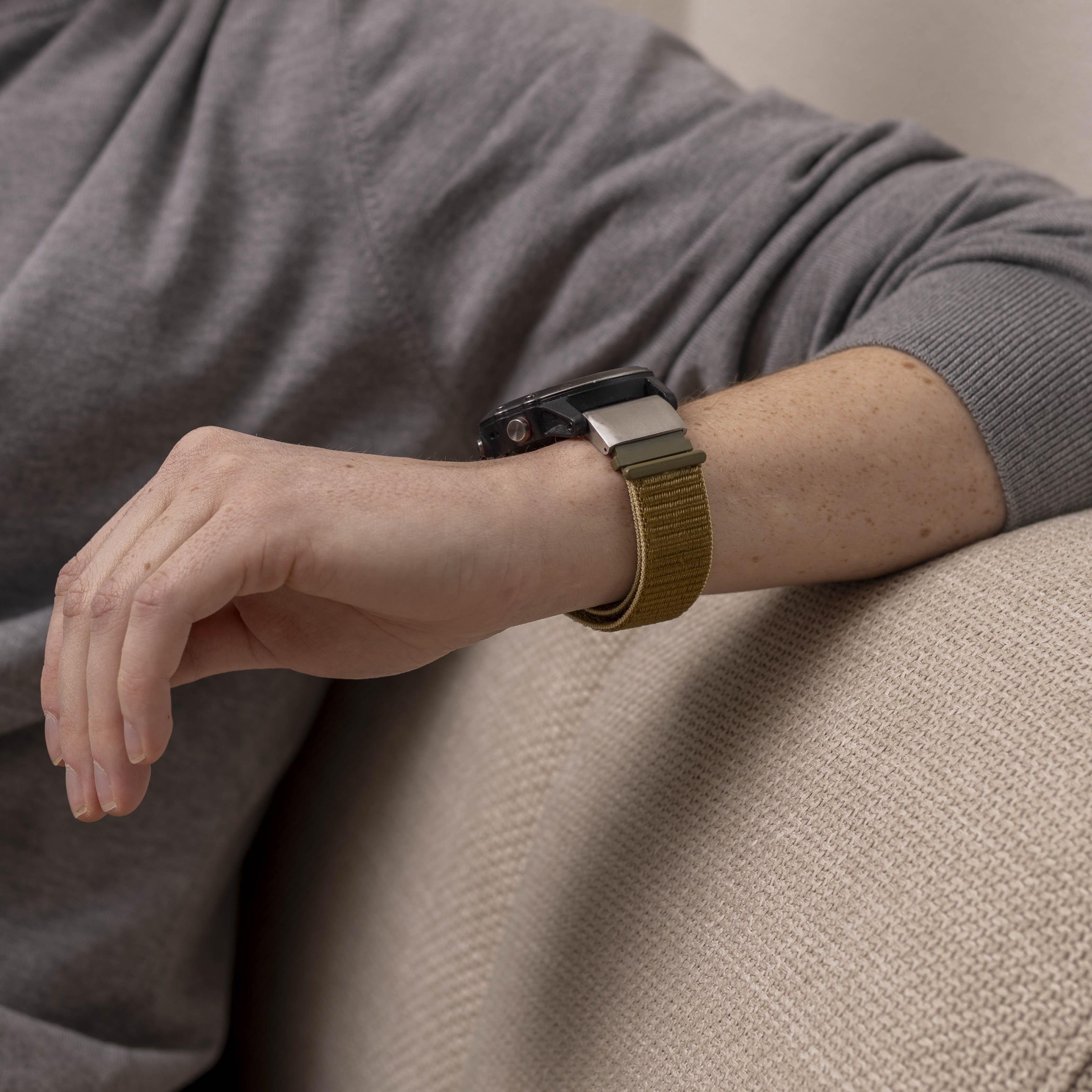 Garmin Fenix 5x / 6x Nylonarmband (Olivgrün)
