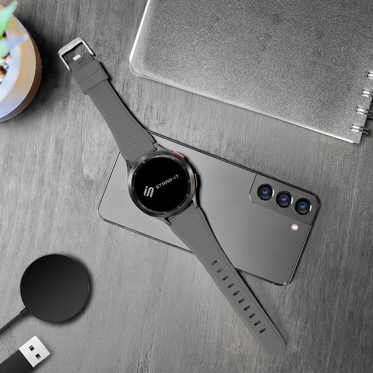Gard Pro Health Smartwatch 2+ Twill Silicone Strap (Grey)
