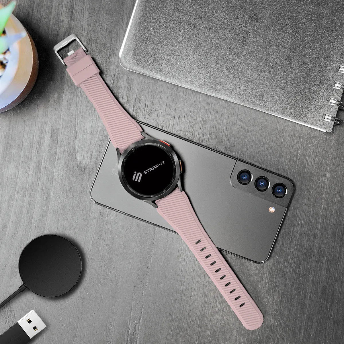 Coros Pace 3 Twill Silicone Strap (Pink)