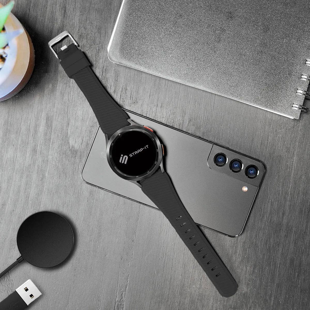 Coros Pace 3 Twill Silicone Strap (Black)