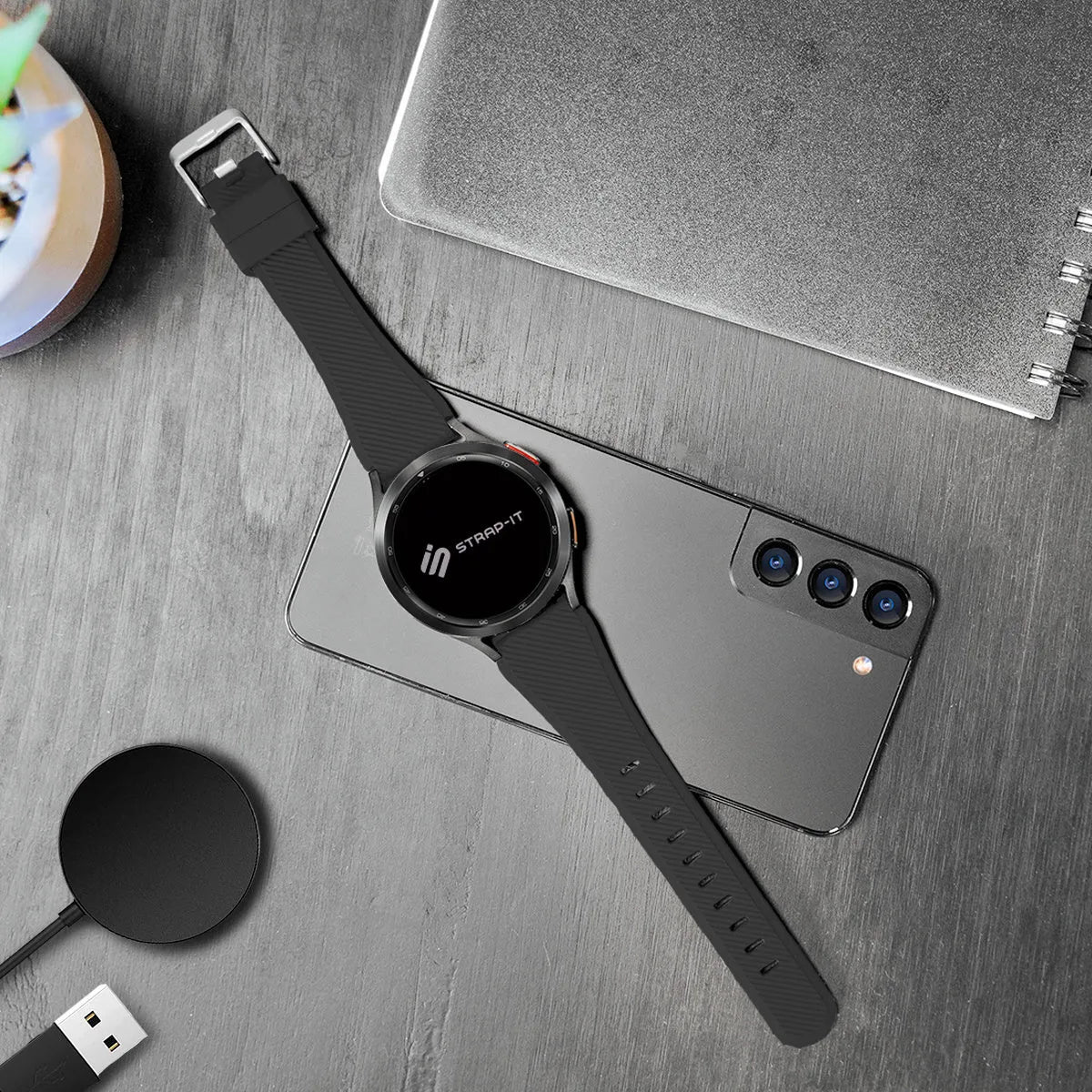 Coros Pace 2 Twill Silicone Strap (Black)