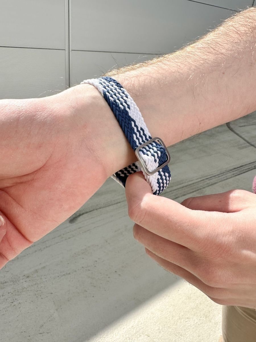 Redmi Watch 5 Lite verstelbaar geweven bandje (blauw/wit)