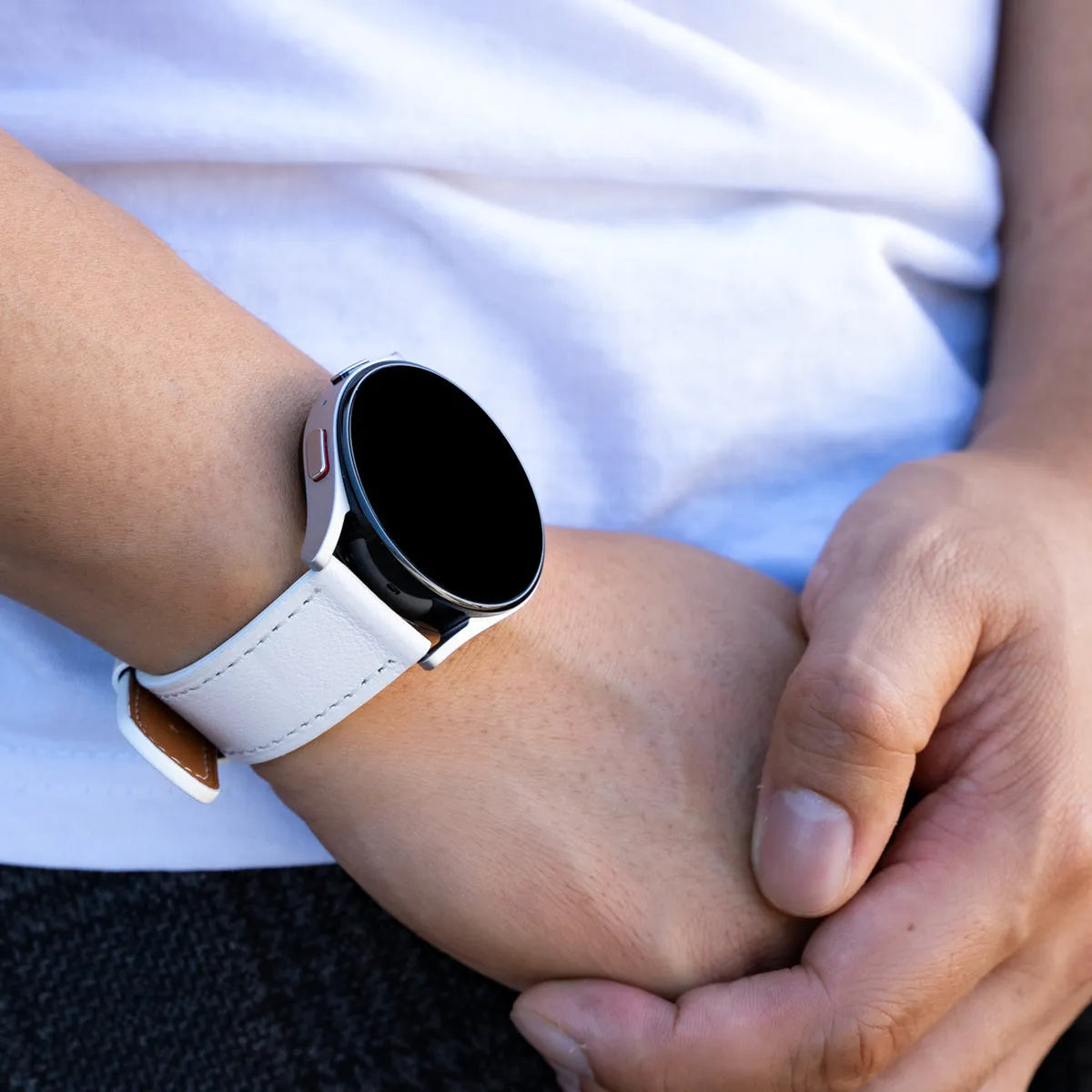 Coros Pace 3 Modernes Lederarmband (Weiß)