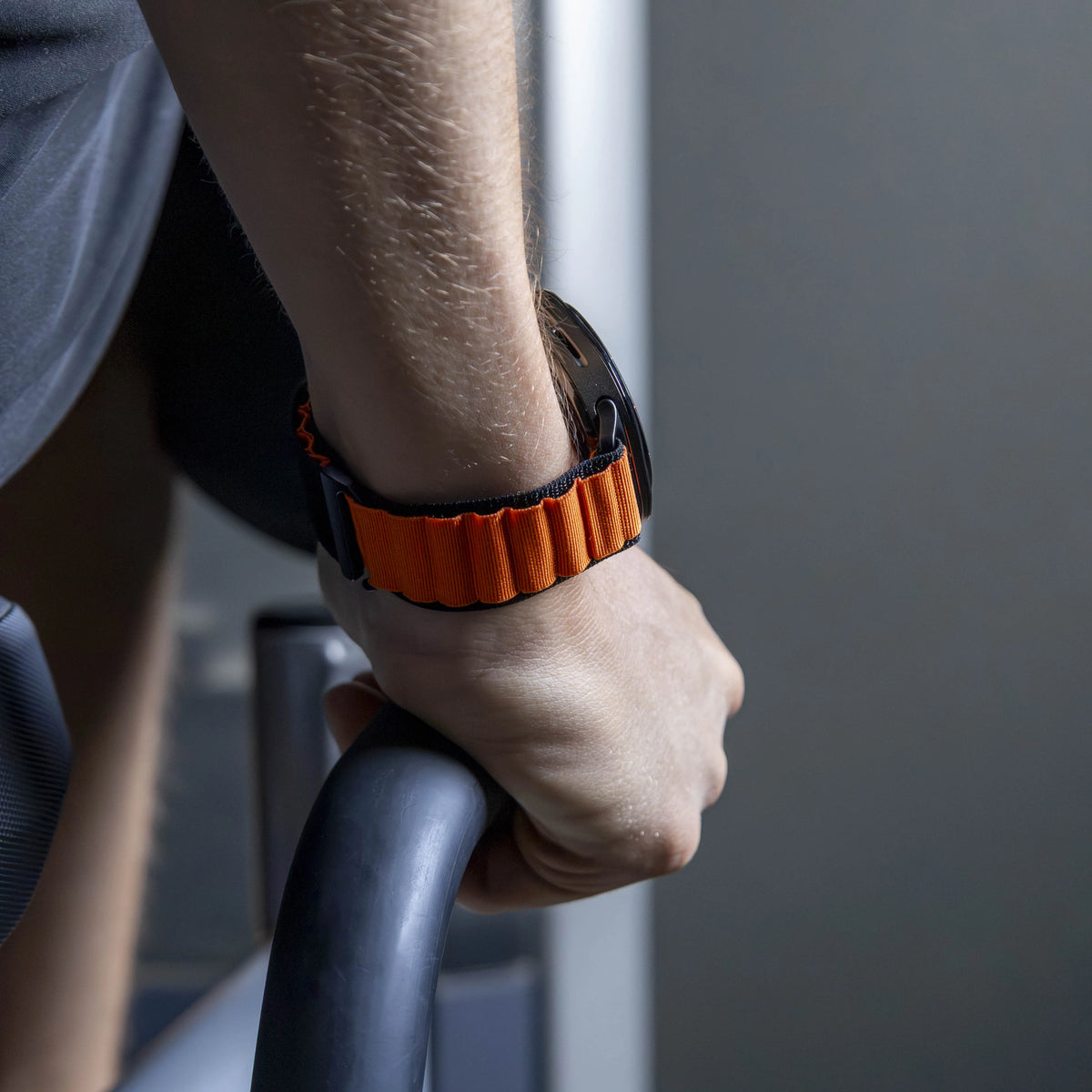 Alpine Nylon Strap, black/orange, lifestyle photo
