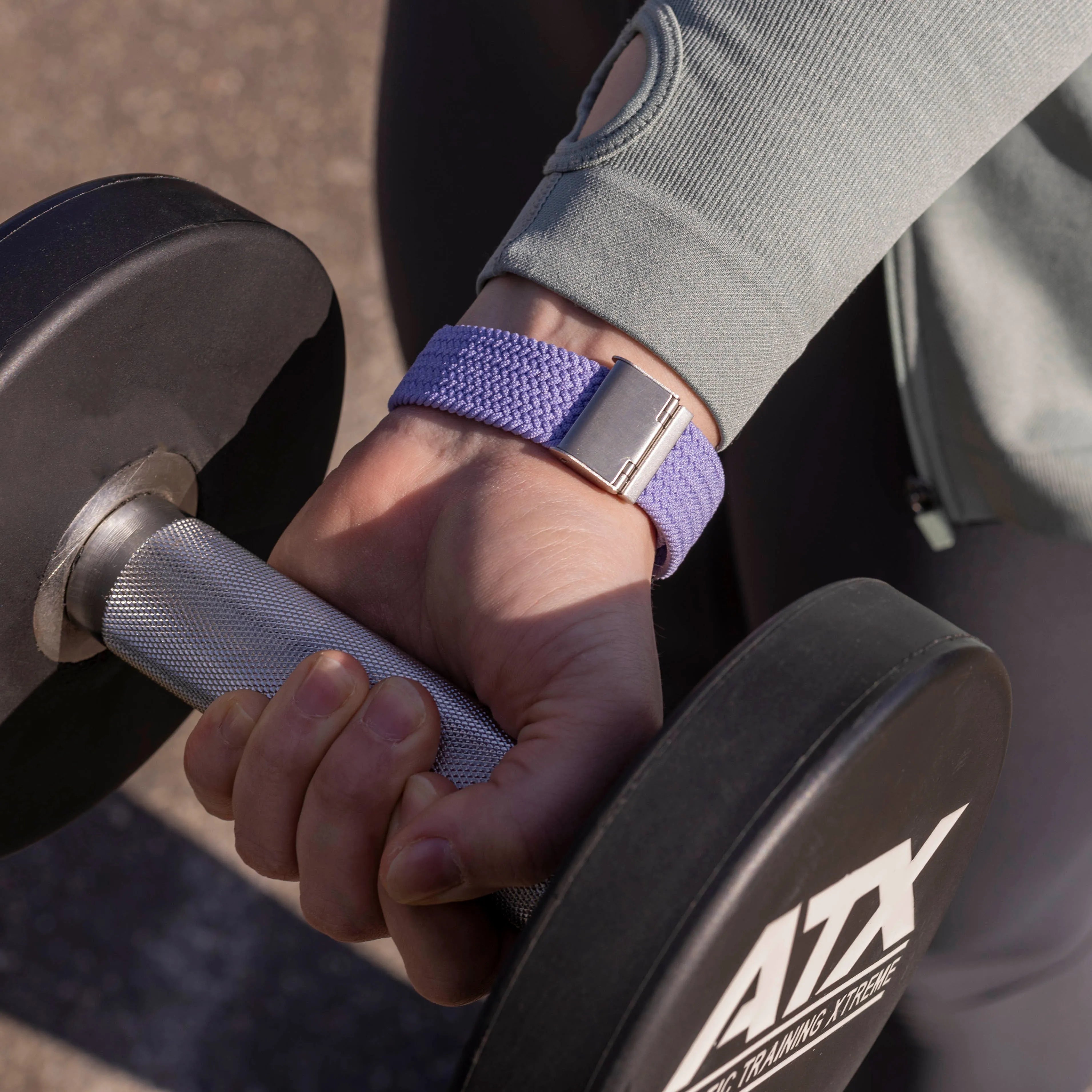 Fitbit Versa 3 verstelbaar gevlochten bandje (lichtpaars)