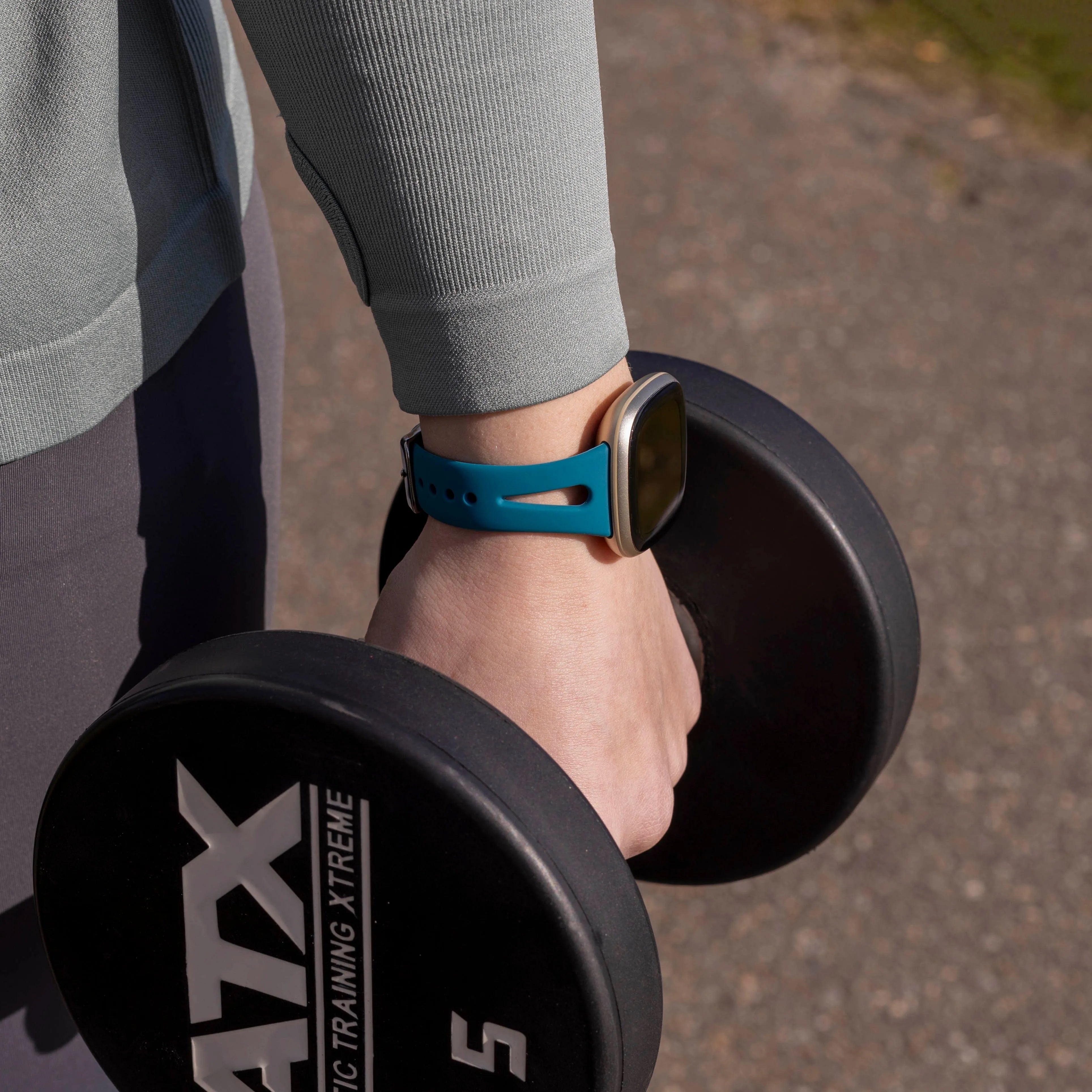 Fitbit Versa 3 Luxus-Silikonarmband (Grünblau)