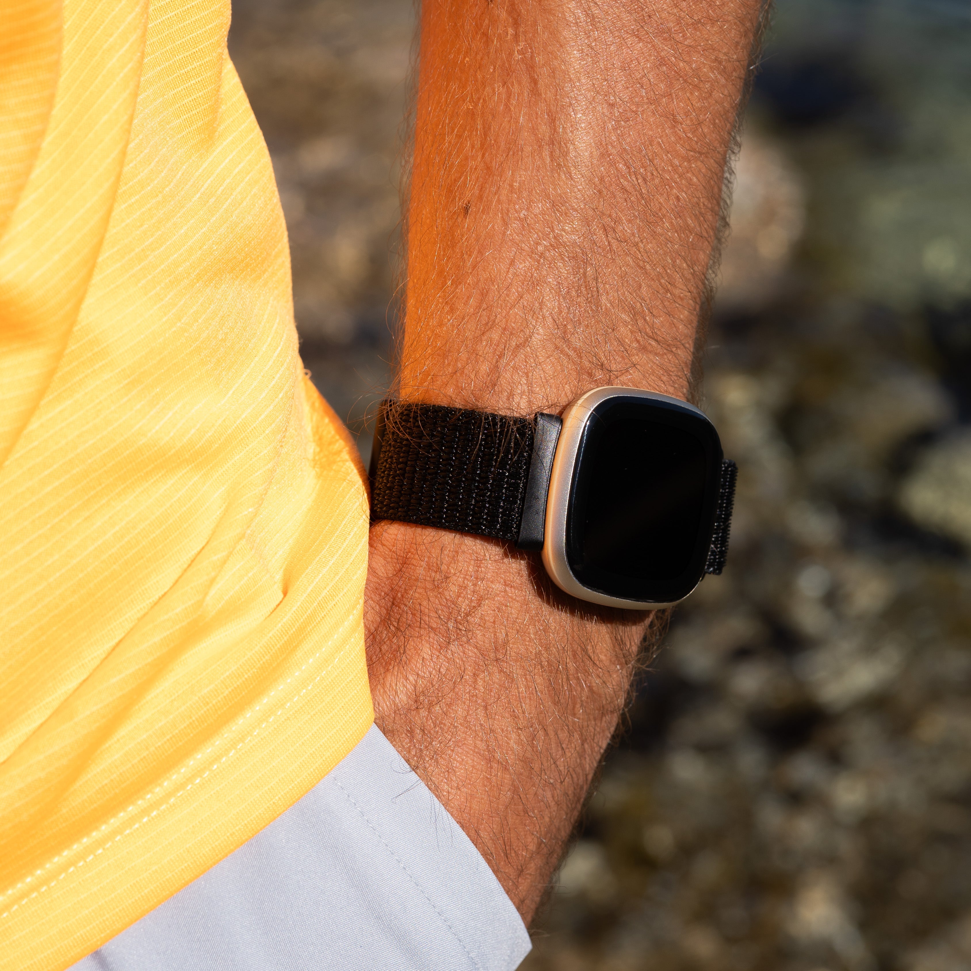 Fitbit Versa 3 Nylonarmband (Schwarz)