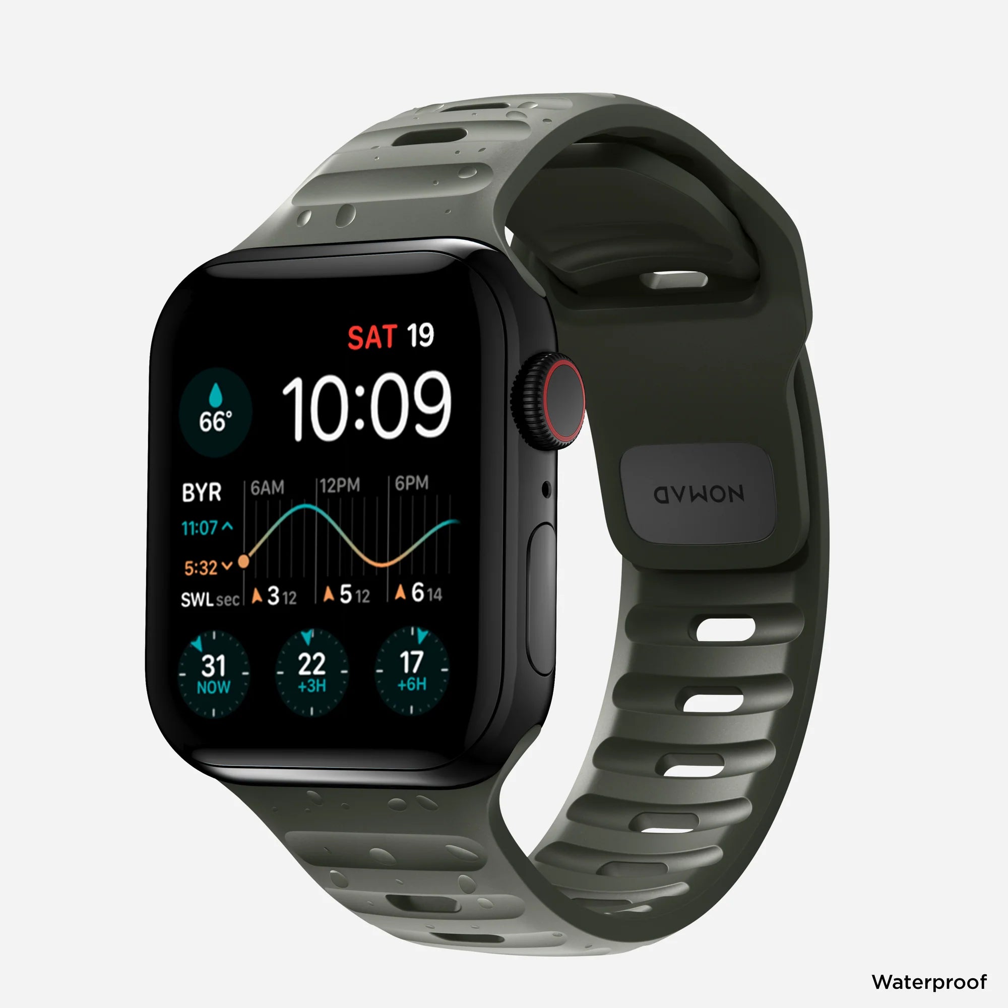 Nomad Sport Apple Watch Silicone Strap (Ash Green)