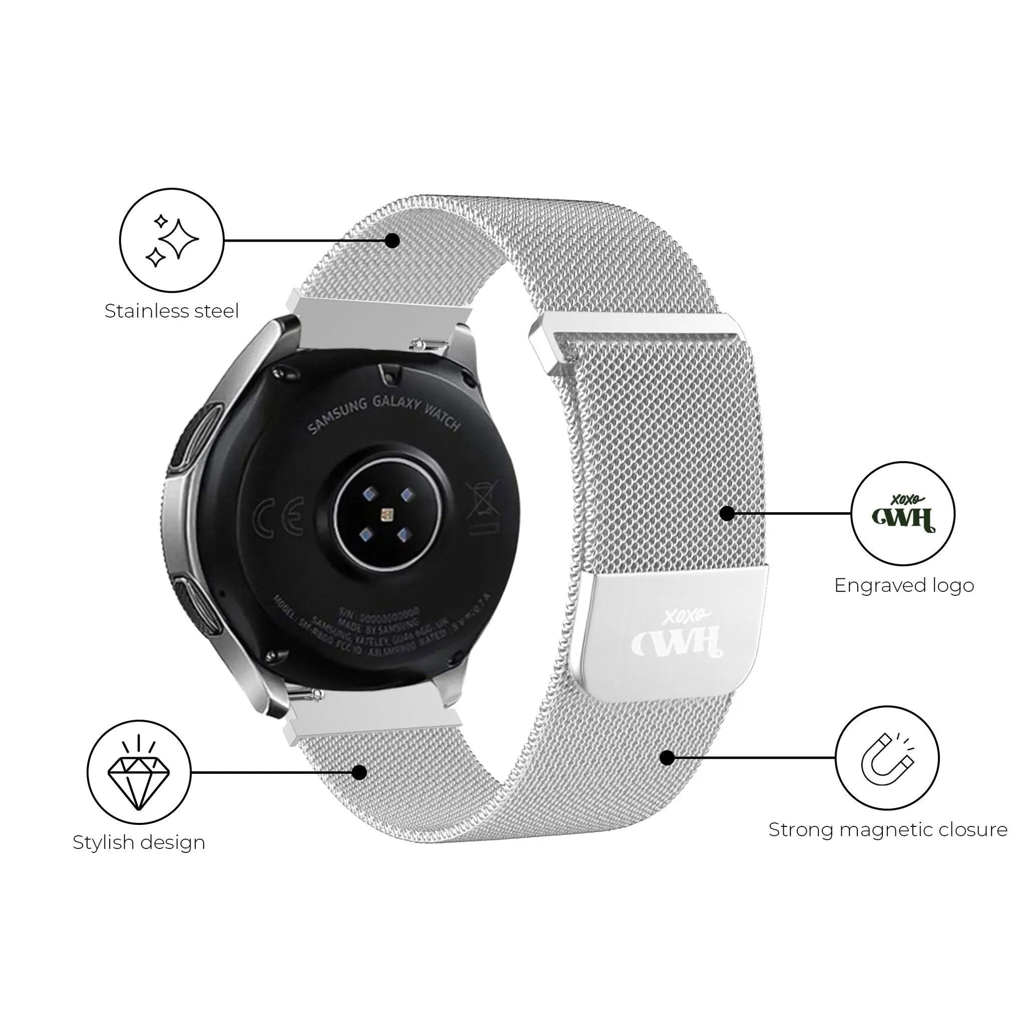 xoxo Wildhearts Xiaomi Amazfit Bip Milanese Strap (Silver)