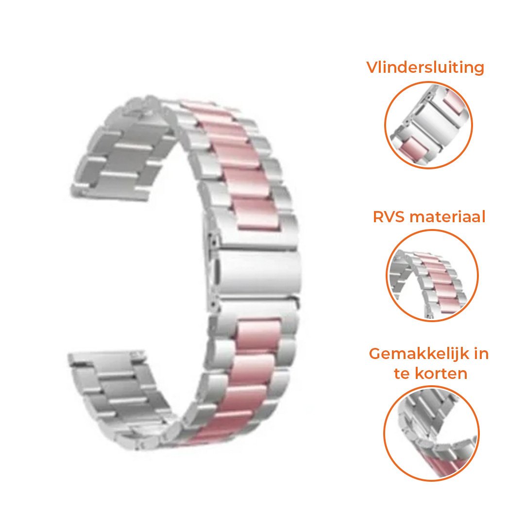 Correa acero Huawei Watch GT 5 41mm (plata/rosa)